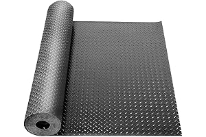 uyoyou 3.3FTx16.4FT Rubber Floor Rolls - Durable Garage Floor Roll Diamond Tread...