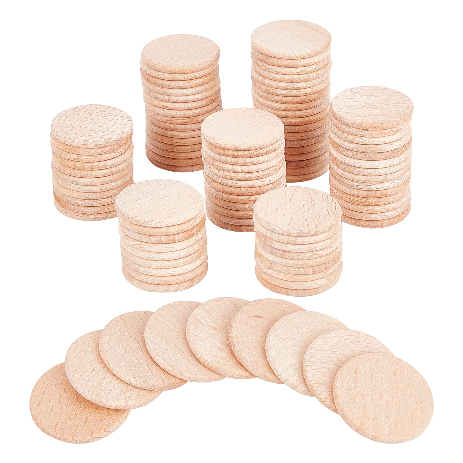 Set Van 100 Houten Schijven 50 Mm - 5 Mm Dik, Ongewerkte Ronde Houten Plaatjes Voor Knutselen