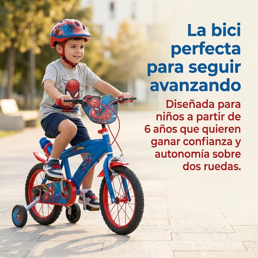 TOIMSA Bicicleta 14" Spiderman Huffy 4/6 Años