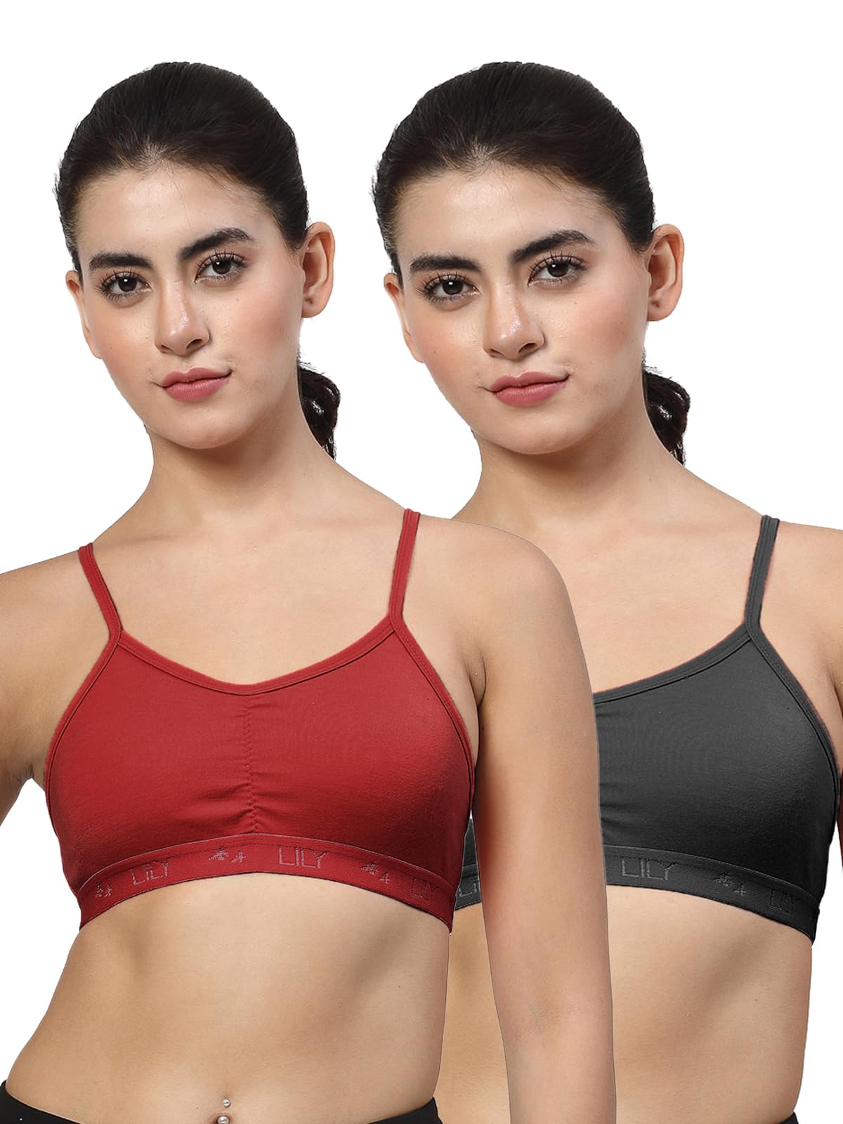 lily Black, Carrot Seamless Non Padded Slip-on Sports Bra-picture-39