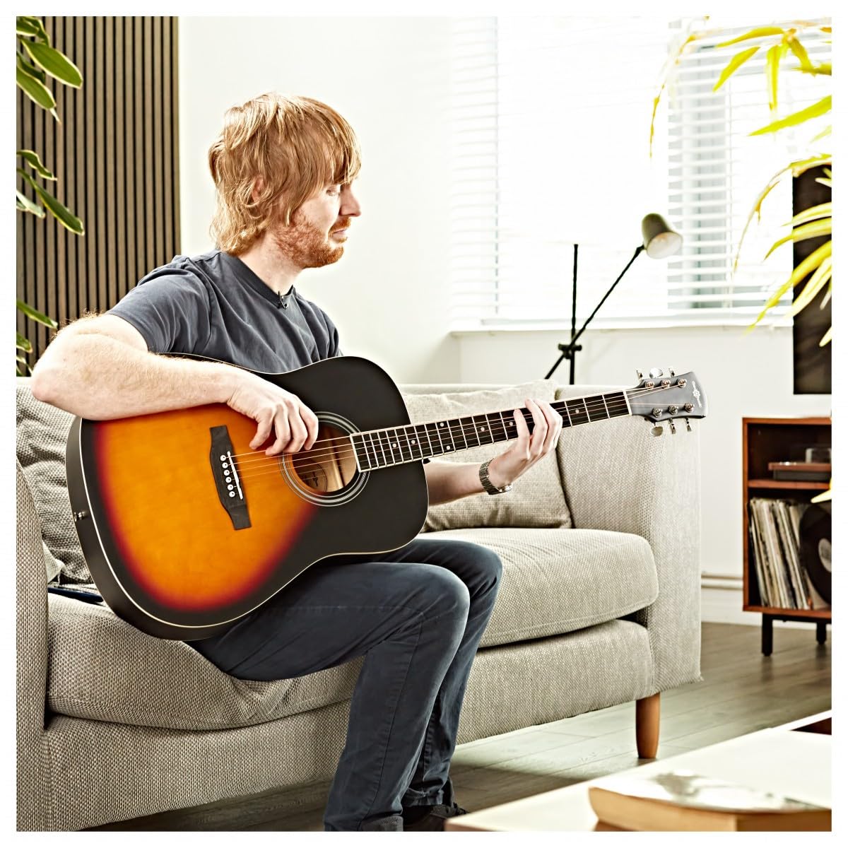 Guitare Acoustique Dreadnought et pack Accessoires par Gear4music, Sunburst