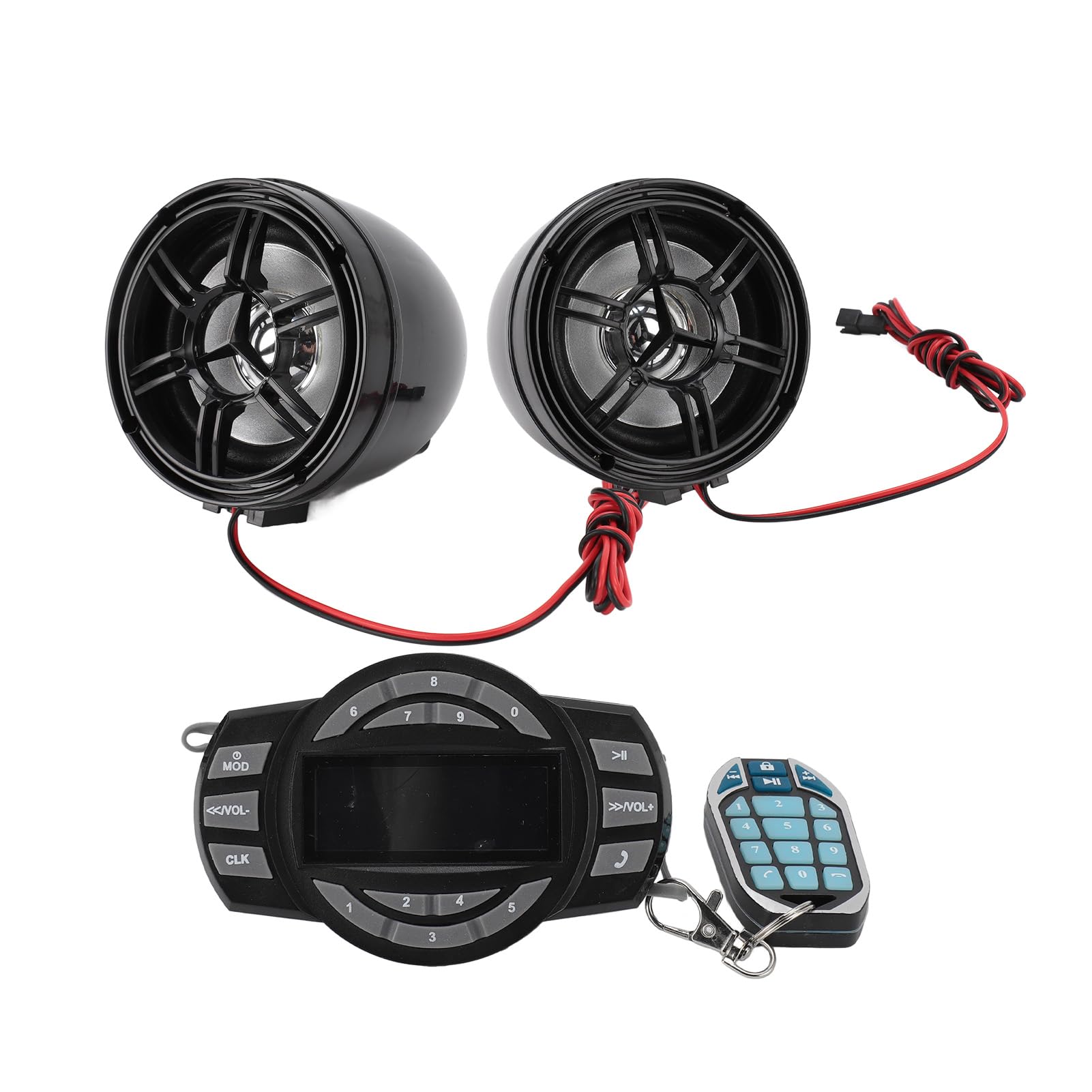 de Altavoces Bluetooth Impermeable para Motocicleta Antirrobo con Control Remoto para Montar Al Aire Libre 3 Pulgadas Negro