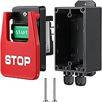 Dreyoo 120/230V 2HP Safety Paddle On/Off Switch for Table Saws - Large STOP Paddle for Hands-Free Emergency Shutdown, Woodworking Tools