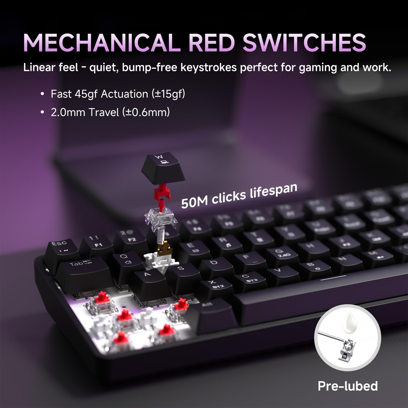 Amazon.com: DIERYA DK68 60% Wireless Mechanical Gaming Keyboard