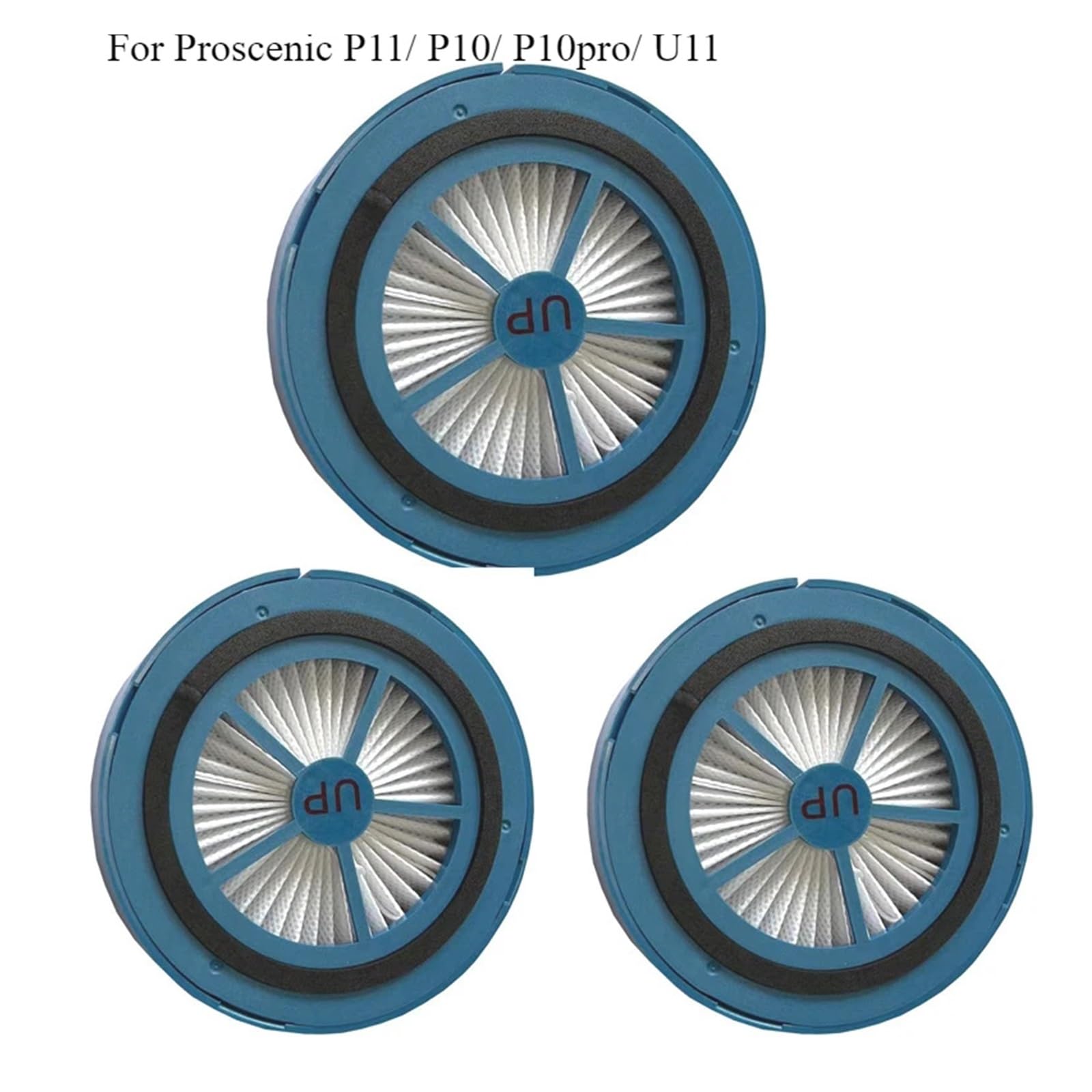 Filtro,Compatible Con Proscenic,P11/P10/P10pro/U11, Aspiradora Inalámbrica De Mano, Accesorio De Repuesto, Filtro Lavable(Blue 3PCS)