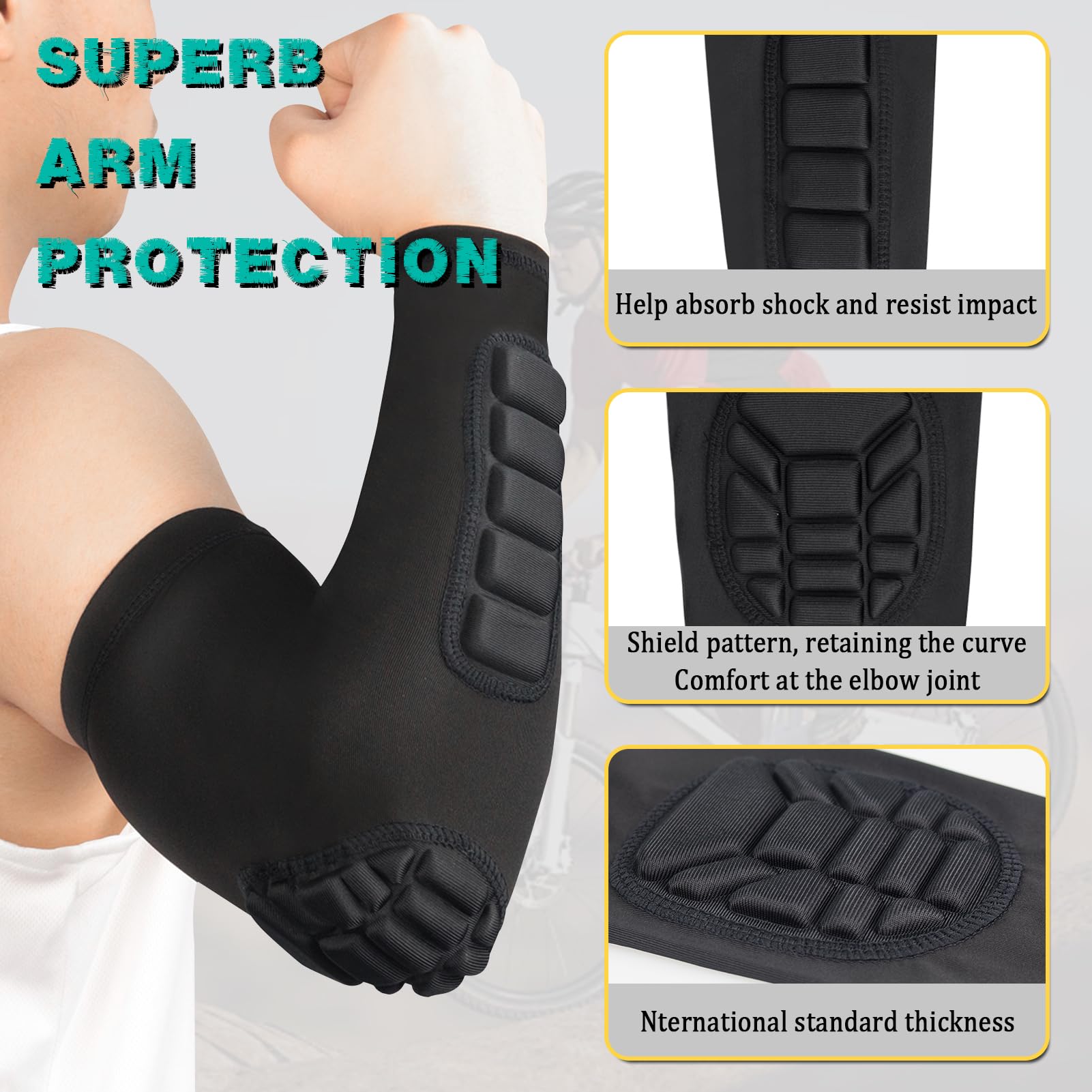 Coudière Basketball Protege Coude Respirable Souple Coudière 1 Paire Manchette Bras Homme Femmes Tapis Bras Football Danse Handball Volleyball Coudiere Protection