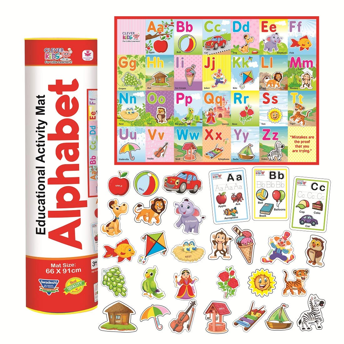 Clever Kids Educational Alphabet Activity Mat (91 cms X 66 cms Jumbo Mat) with 13 Both Sides Printed Flash Cards & 26 Transport Vehicle eva Cutouts with Velcro. (B08J8BPH82) Amazon Price History, Amazon Price Tracker