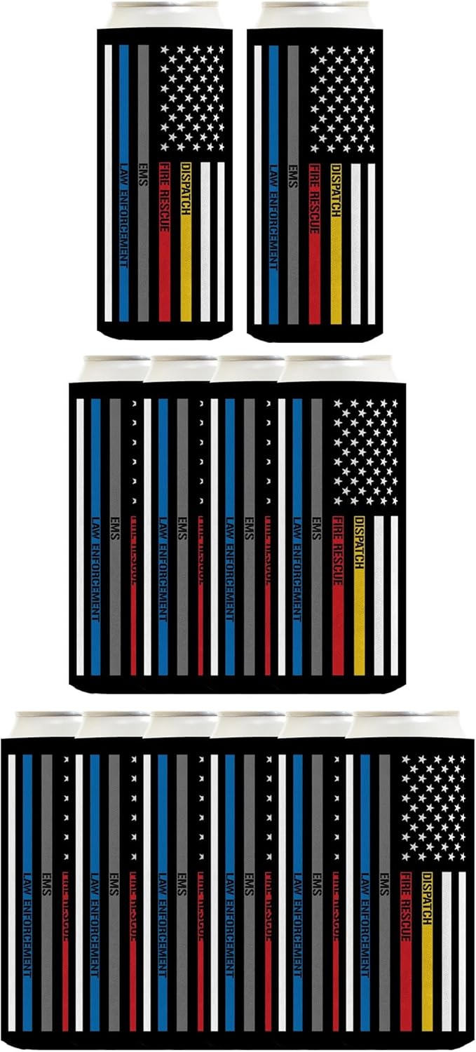 Fire Fighter Gifts For Son First Responders Working Together To Make A Difference 12-Pack Ultra Slim Can Thermocoolers