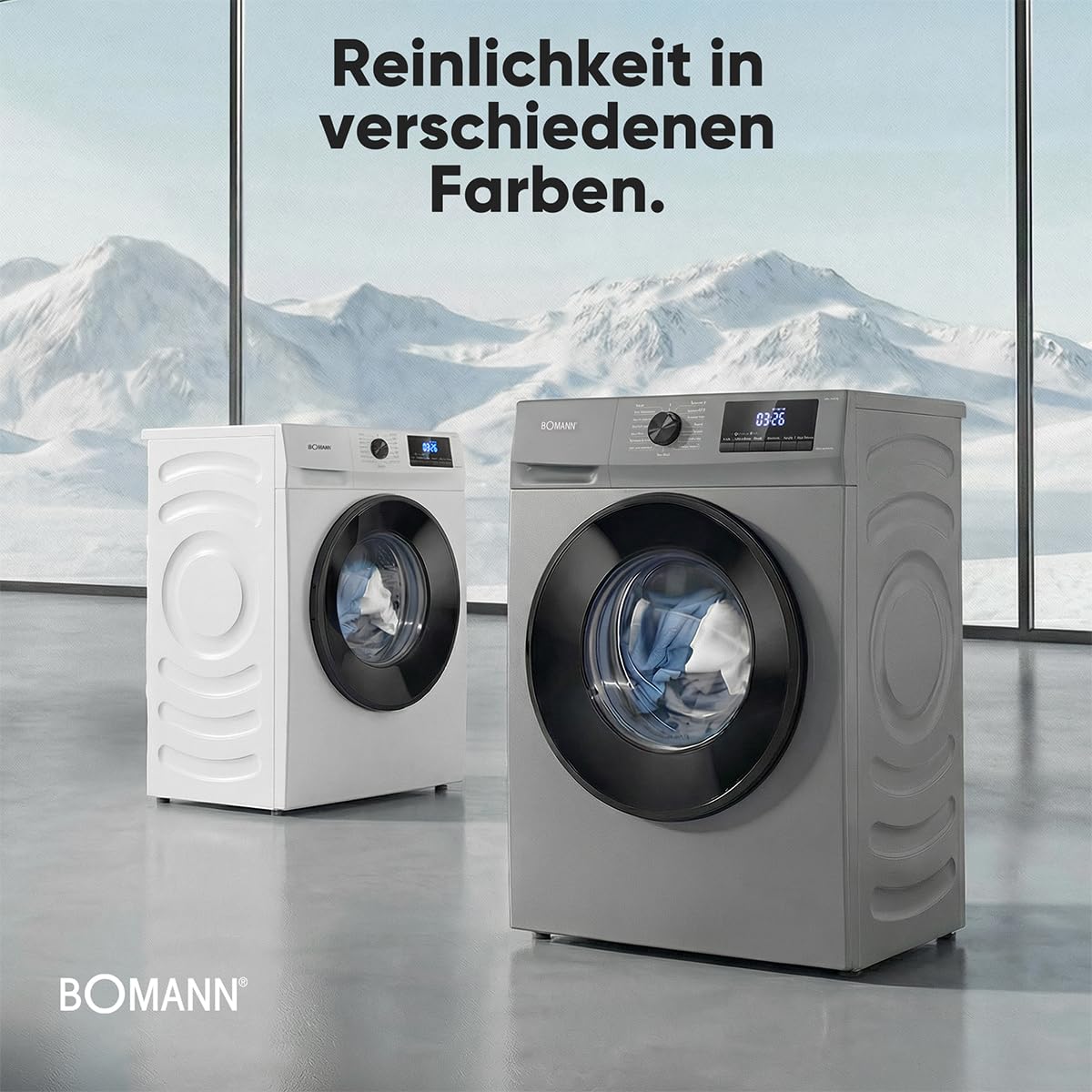 Bomann Waschmaschine 7kg 1400 U/min Invertermotor WA 7175.1 titan
