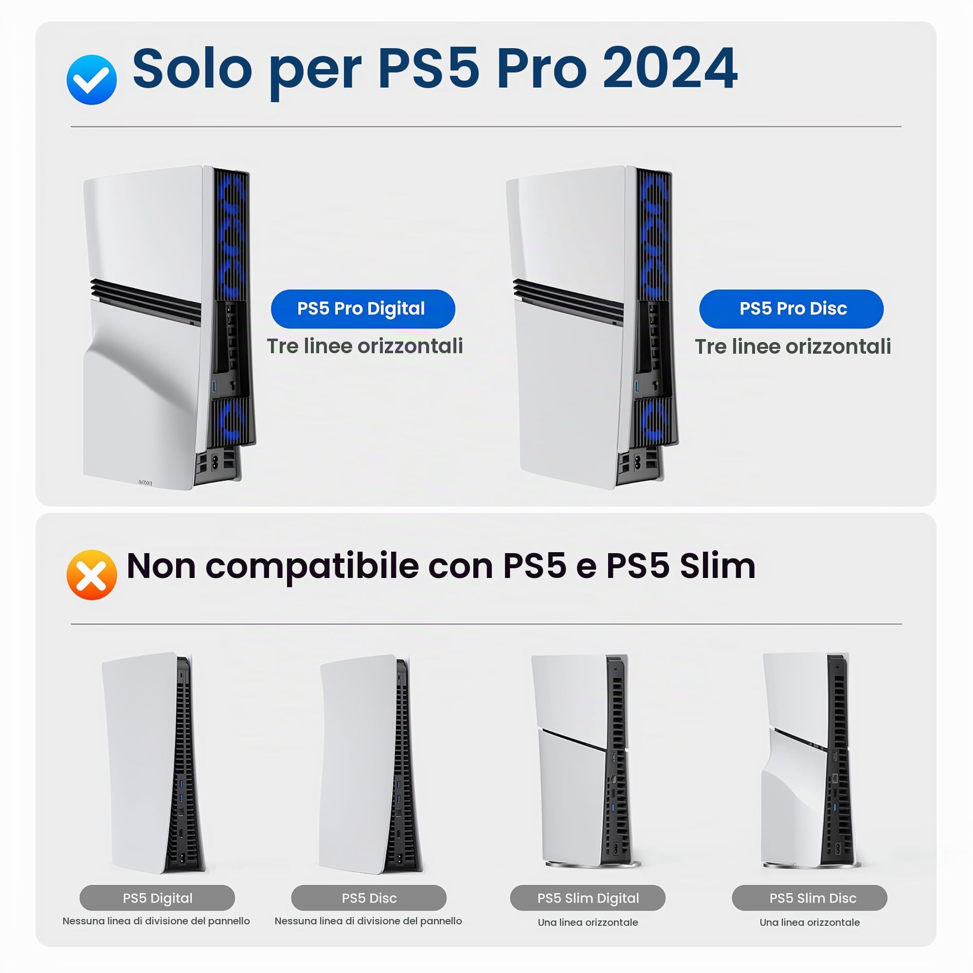 KIWIHOME Ventola di Raffreddamento Potenziata per PS5 Pro con 4 Ventole e 36 Pale, Raffreddamento più Silenzioso con Velocità Regolabile, Spegnimento Automatico, Non per PS5 2020/Versione Slim 2023