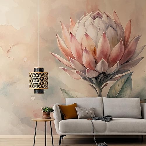 Miniatura 3 de Murales de pared grandes florales para despegar y pegar, 148 pulgadas de ancho x 110 pulgadas de alto, papel tapiz de flores rosas en acuarela,