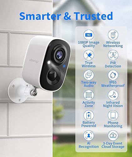 Miniatura 3 de abetap Cámara inalámbrica para exteriores, X83 1080P HD blanco (paquete de 2) + X85 2K blanco (paquete de 1)