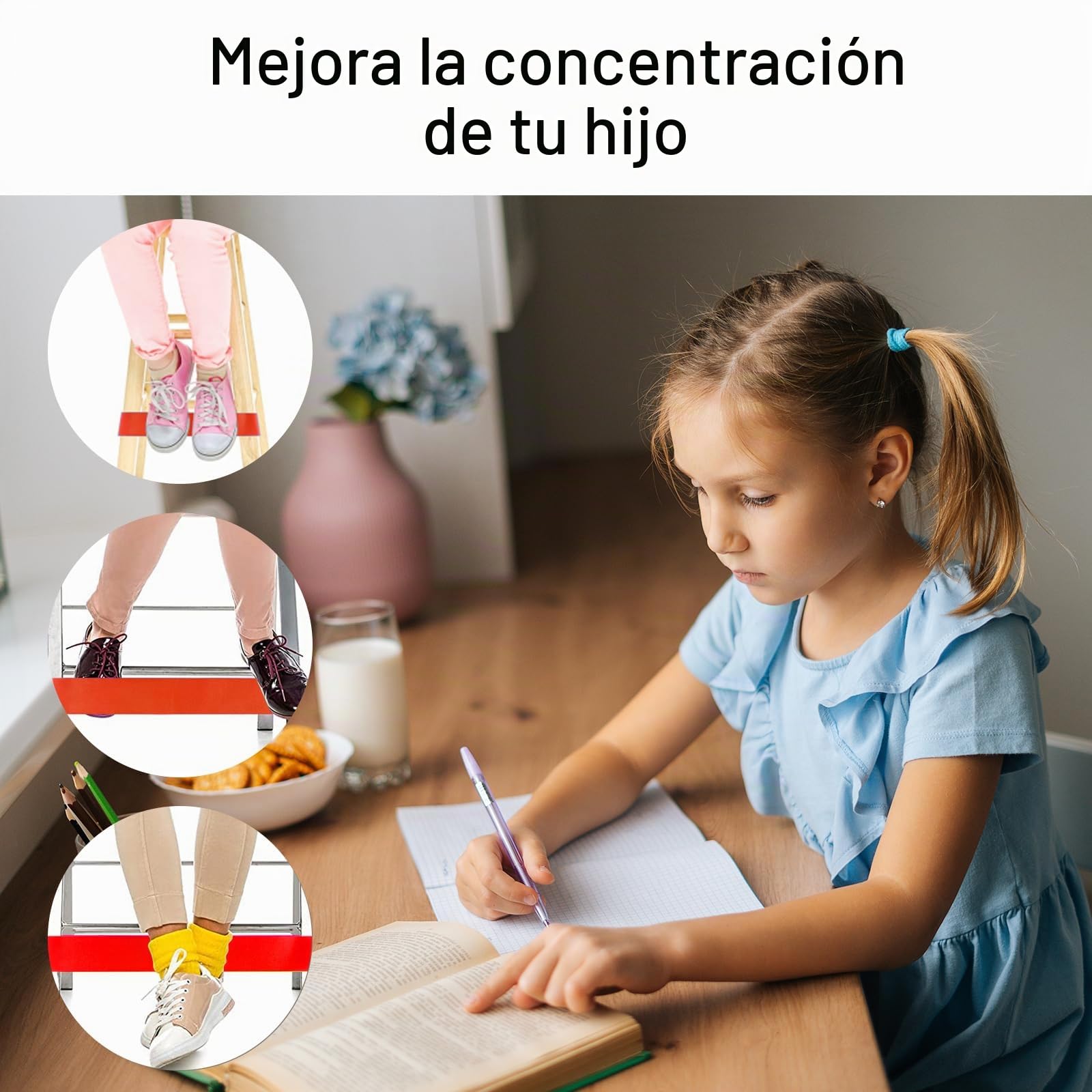 PLULON Juego 30 bandas para silla para niños con pies inquietos bandas coloridas para silla escritorios banda elástica para los pies bandas sensoriales flexibles para el TDAH para el aula y el hogar
