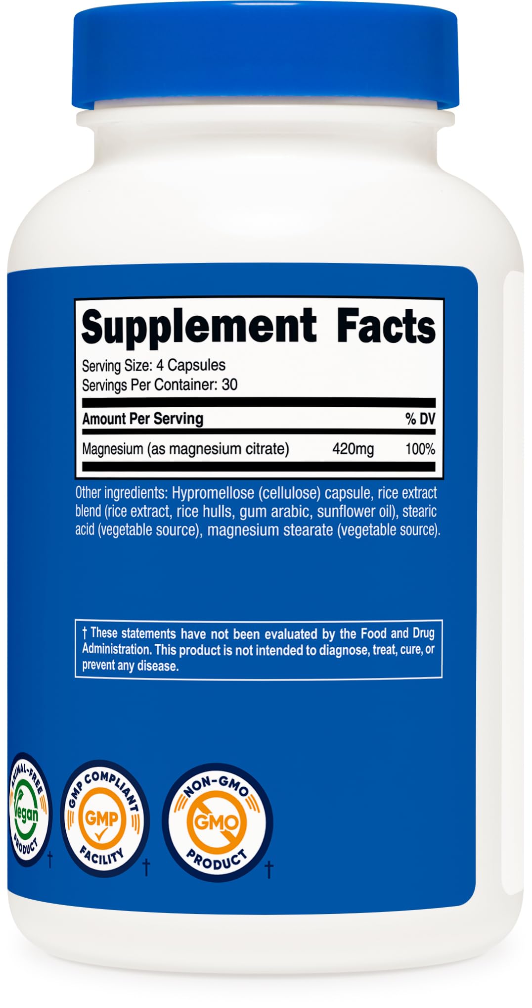 Nutricost Magnesium Citrate 420mg, 120 Veggie Capsules, 60 Servings — Amazon image 5