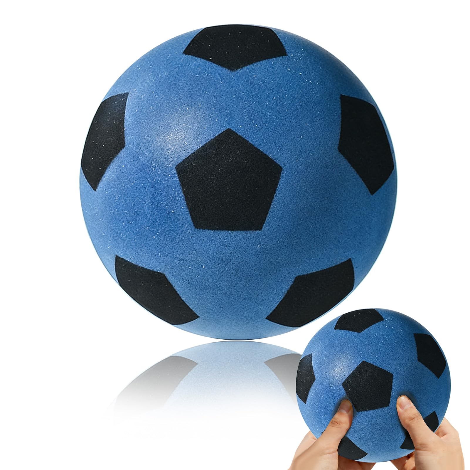 Dongcill Pelota de espuma suave, suave, pelota de fútbol pequeña, para interior y exterior, silenciosa y ligera, 21 cm