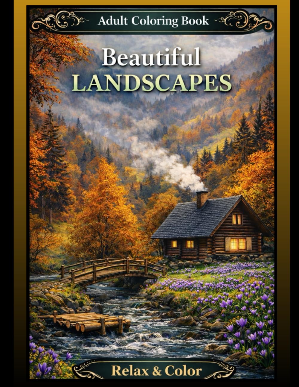 Landscape Coloring Book for Adults: Beautiful Nature Scenes, Relaxing Views, Mountains, Forests & Cities for Stress Relief: A Relaxing Coloring Book ... for Mindfulness, Creativity and Calm
