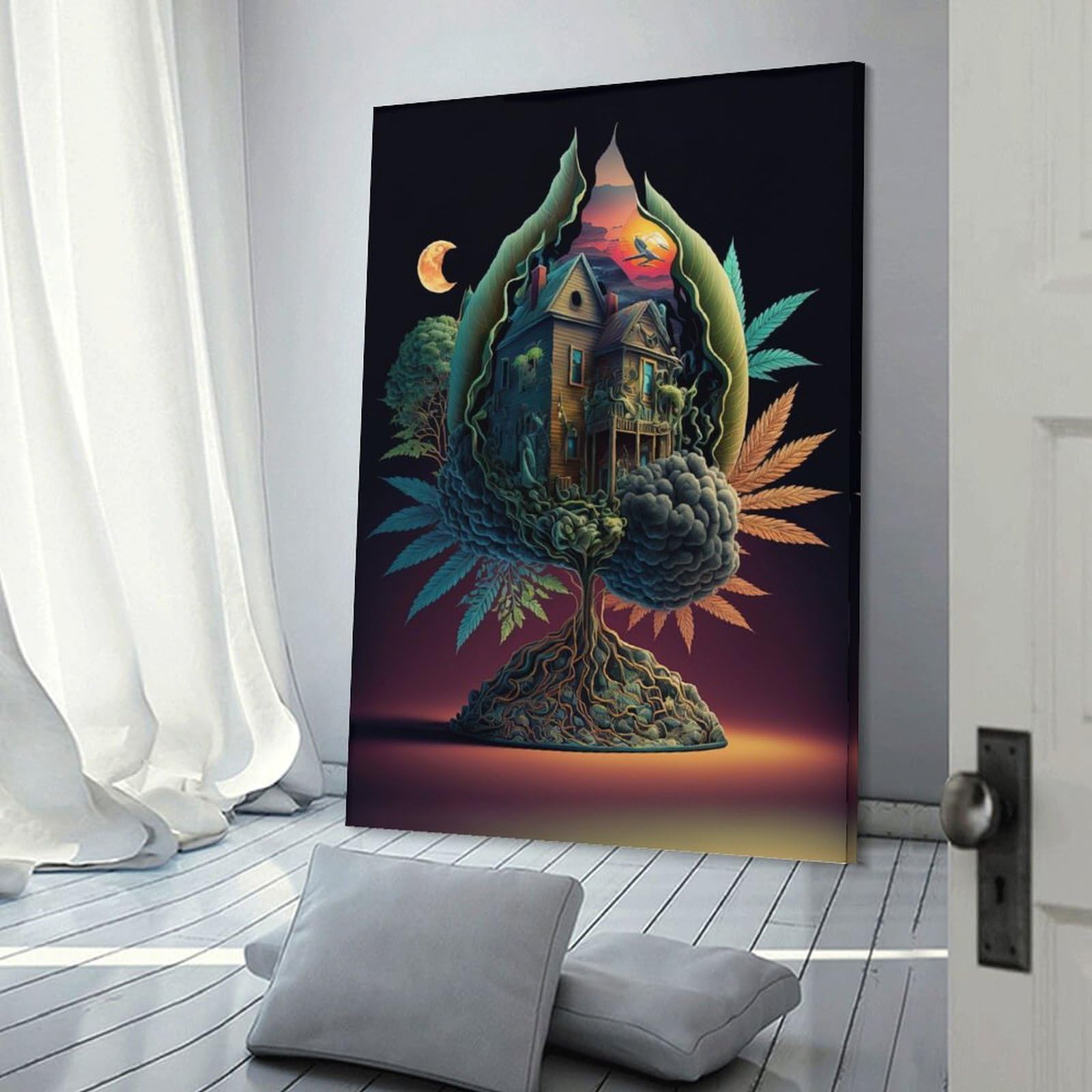 Junmoney Trap House Home Decor Wall Art 20x30inch(50x75cm), for Hallway, Bedroom Or Modern Interiors, Canvas Artwork with Gifting Potential