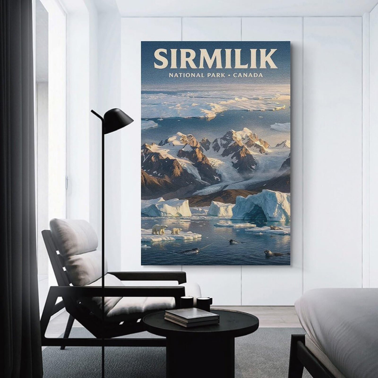 Junmoney Sirmilik National Park Canada Canvas Wall Art, 24x36inch(60x90cm), for Bedroom Decor, Cosy Corners Or Studios, Stylish Decor for A Restful Room Update