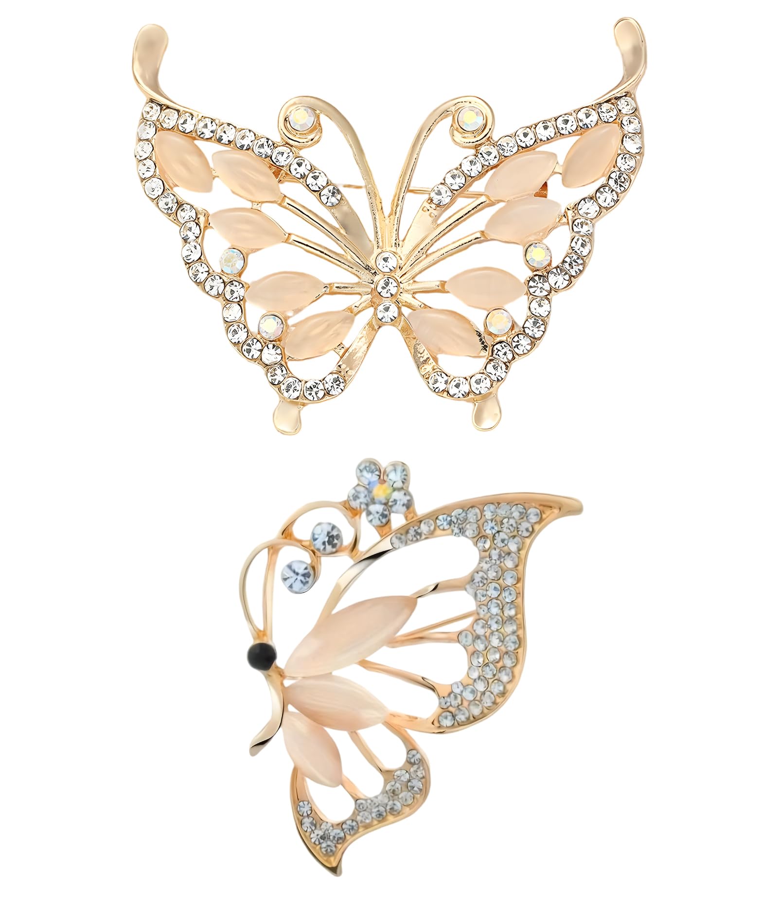 xfsafdm 2PCS Brooch Pin for Women, Butterfly Saree Pin for Pleats, Hijab Pins for Scarf, Latest Enamel Pins Flower Brooch, Sherwani Brooch for Men, Elegant Jewelry for Suit and Dress (Golden)-picture-37