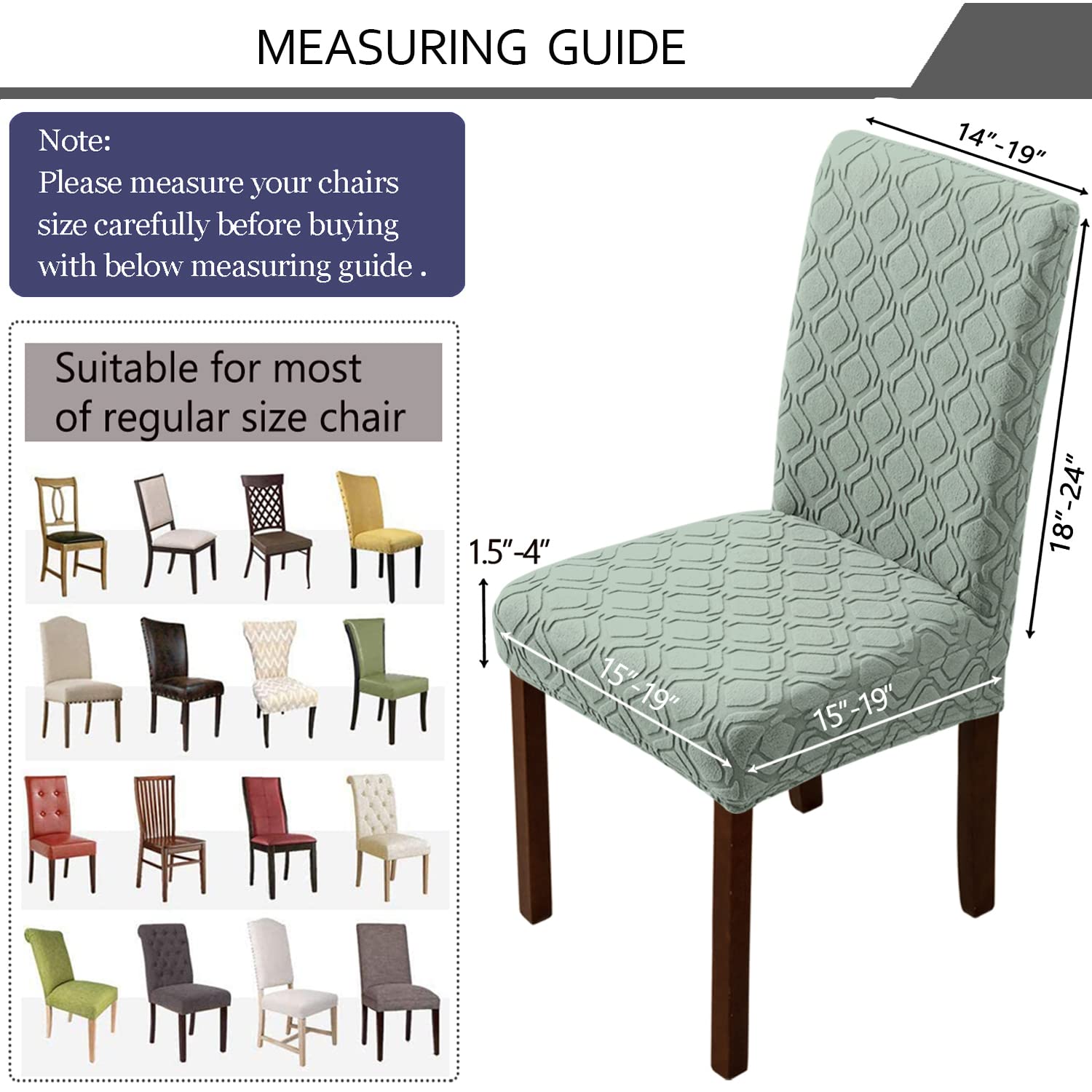 Lansheng XL stoelhoezen voor eetkamerstoelen, stretch stoelbeschermhoezen, elastisch, voor eetkamer, bruiloftsbanket, feestdecoratie, 4 stuks, groen