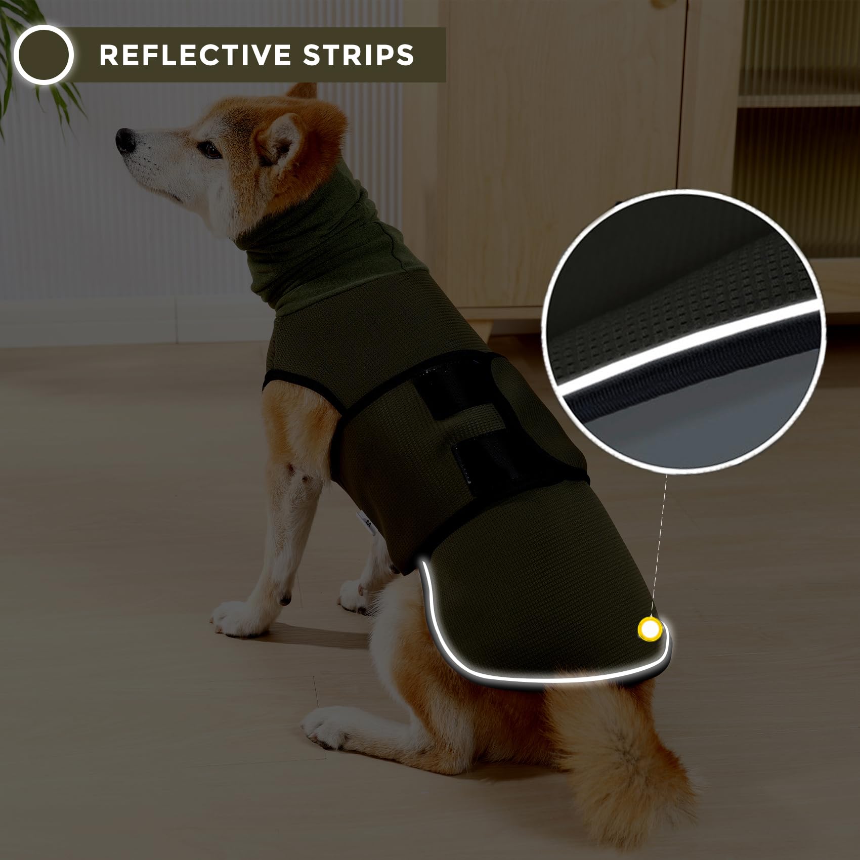 Dotoner giacca ansiolitica per cani,2-in-1cappotto calmante per cani con strisce riflessive e Cuffia con Orecchie per il Rumore,copertura ventre del mantello Anti-Ansia,Soccorso per lo Stress