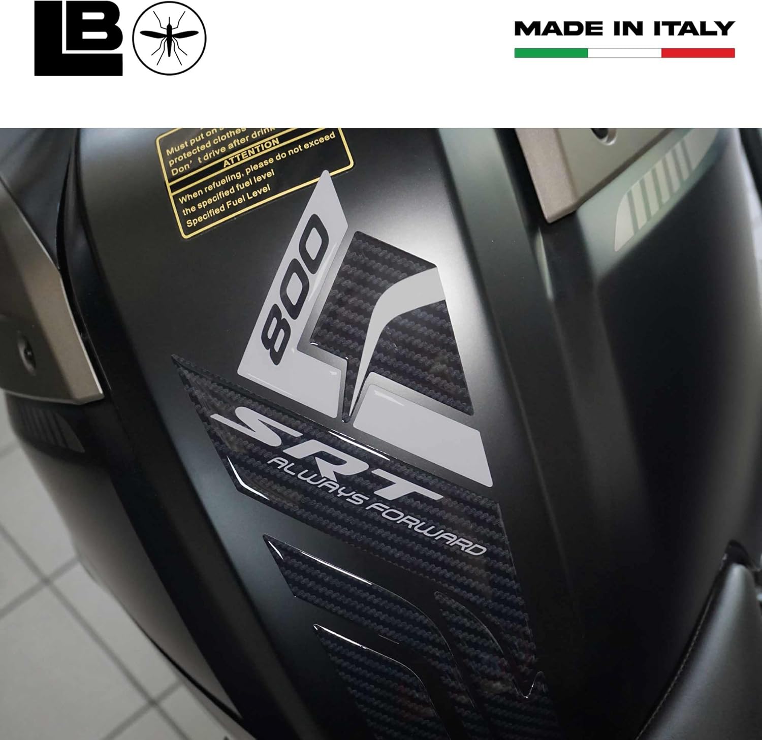 labelbike - 3D Sticker Motorcycle Fuel Tank Pad Protection and Decoration in Resin Compatible with QJ Motor SRT 800 SX