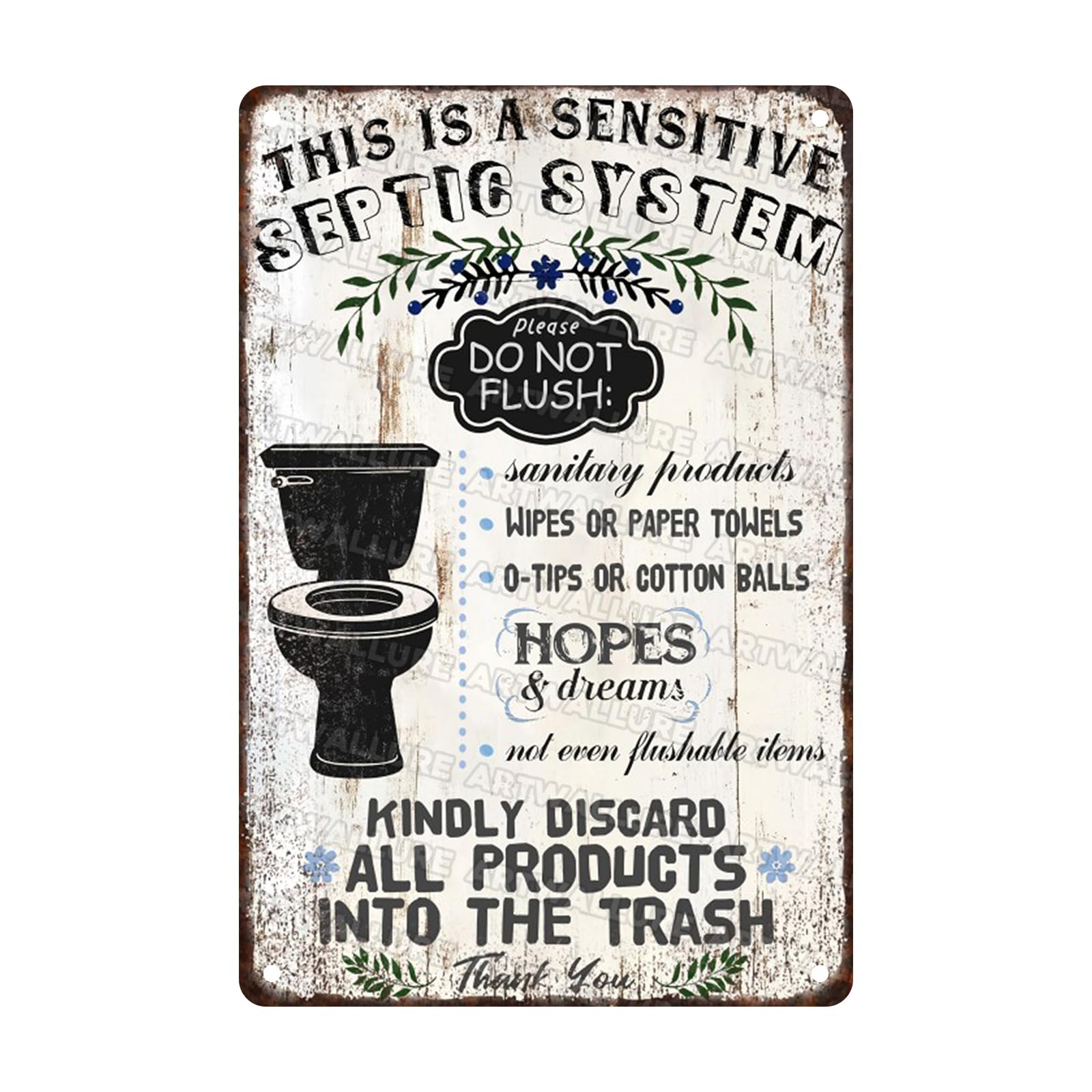 Anceky Tin Sign This Is A Sensitive Septic System Metal Signs Funny Wall Decor for Farmhouse Home Cafe Kitchen Garage Bar 12×8 Inch