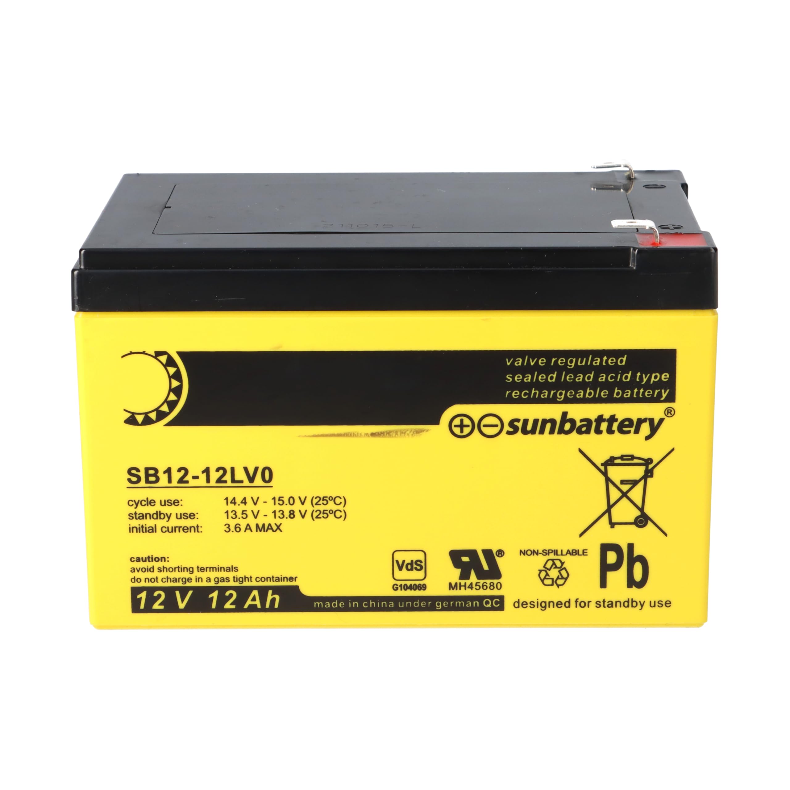 Lot de 2 batteries de rechange pour centrale de détection incendie Esser Honeywell ES Line 12 V 12 Ah avec VD