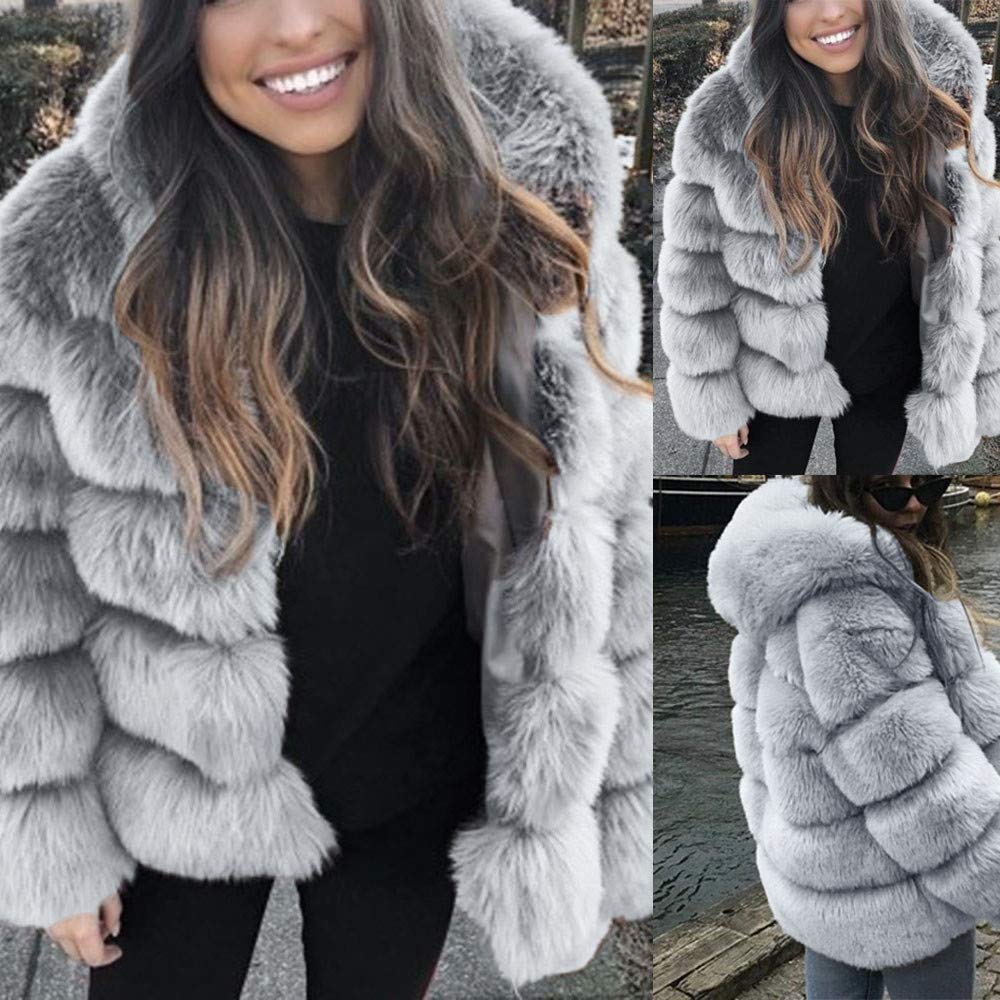 Cappotto In Pelliccia Sintetica Donna Giacca Da Donna In Finta Pelliccia Di Visone Invernale Con Cappuccio Giacca In Pelliccia Sintetica Calda E Spessa Termico Parka Cappotti Giacche Piumino