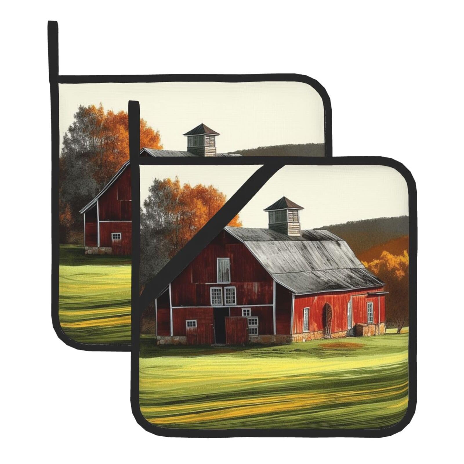 2Pcs Pot Holders for Kitchen Heat Resistant Potholder Barn Hot Pads for Countertops Oven Pot Holders for Cooking Baking Kitchen Hot Mat Trivet 8 inch Hot Pad