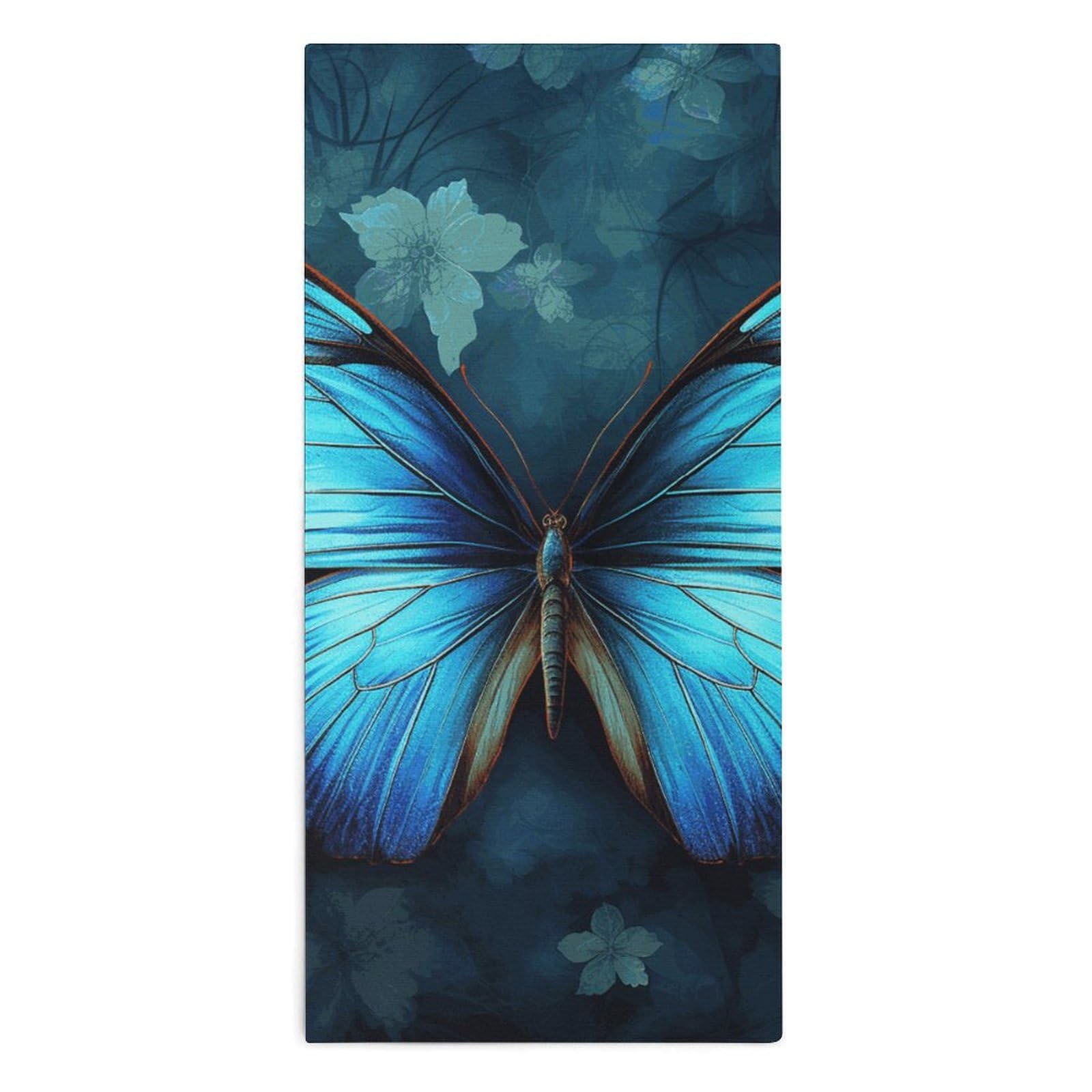 Serviette de bain légere séchage rapide imprimé papillon
