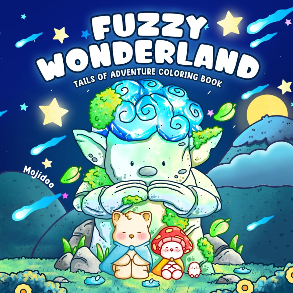 Fuzzy Wonderland: Coloring Book for Adults & Teens Featuring Tiny Cat and Little Friends Adventures in Fantasy Land (Cute & Cozy Coloring)