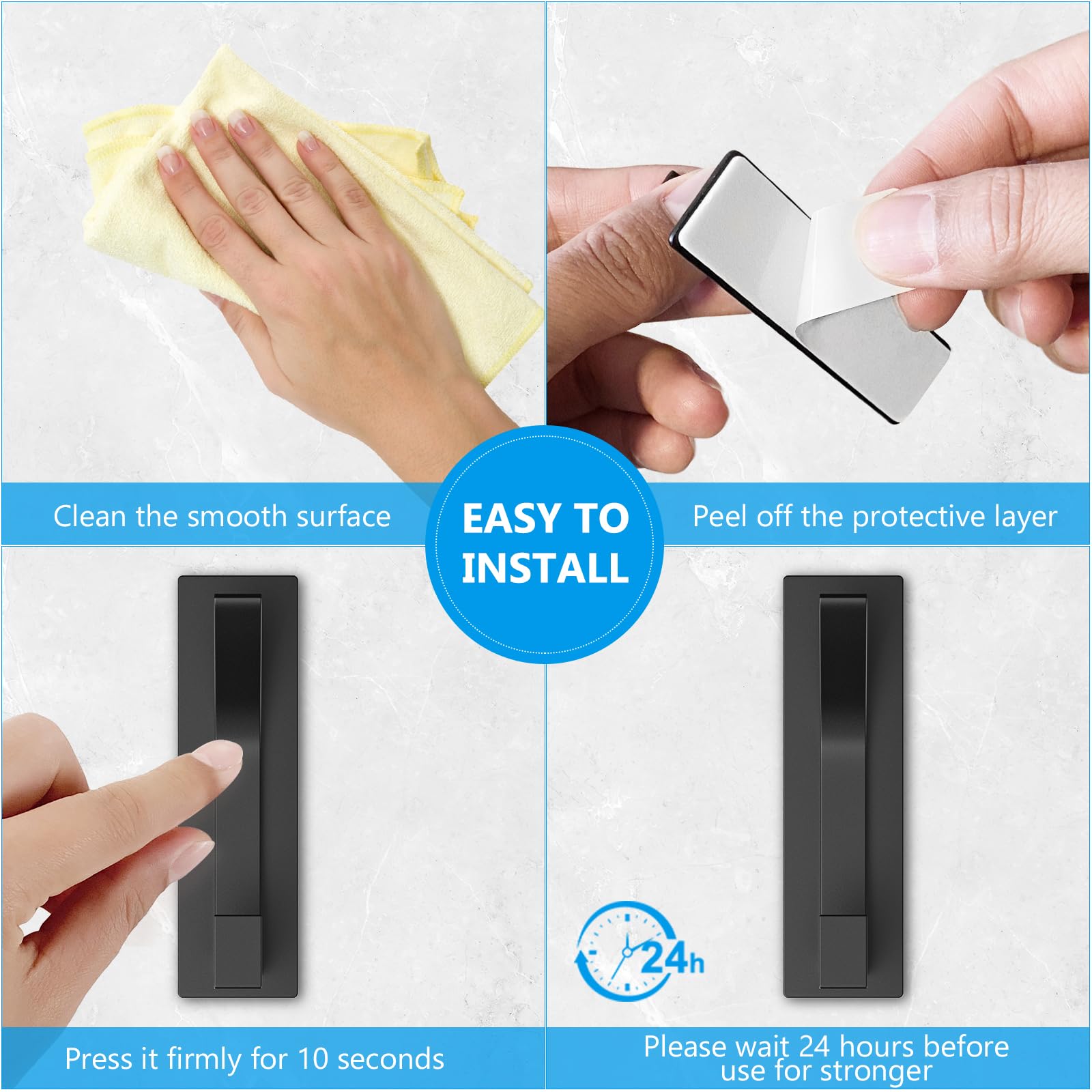 Ganci Adesivi Muro 5 Pezzi - Senza Foratura Per Bagno E Cucina | Bianco, Portata 5kg - Foto 3