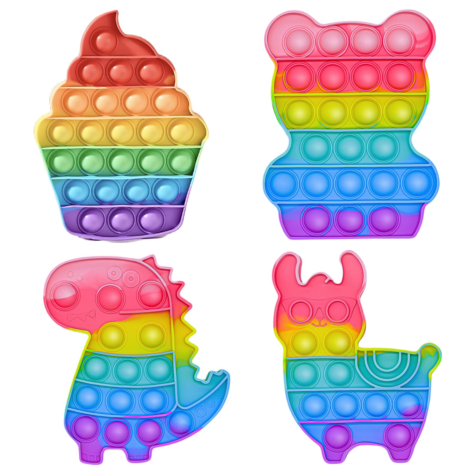 4 Pcs Fidget Popper, Fidget Toys Fidget Popper, Poppet Fidget Toy, Poppers Popit Popper Toy Push Fun Toys Fidget Toys for Kids for Home Outdoors Studying Relaxing And Relieving Stress