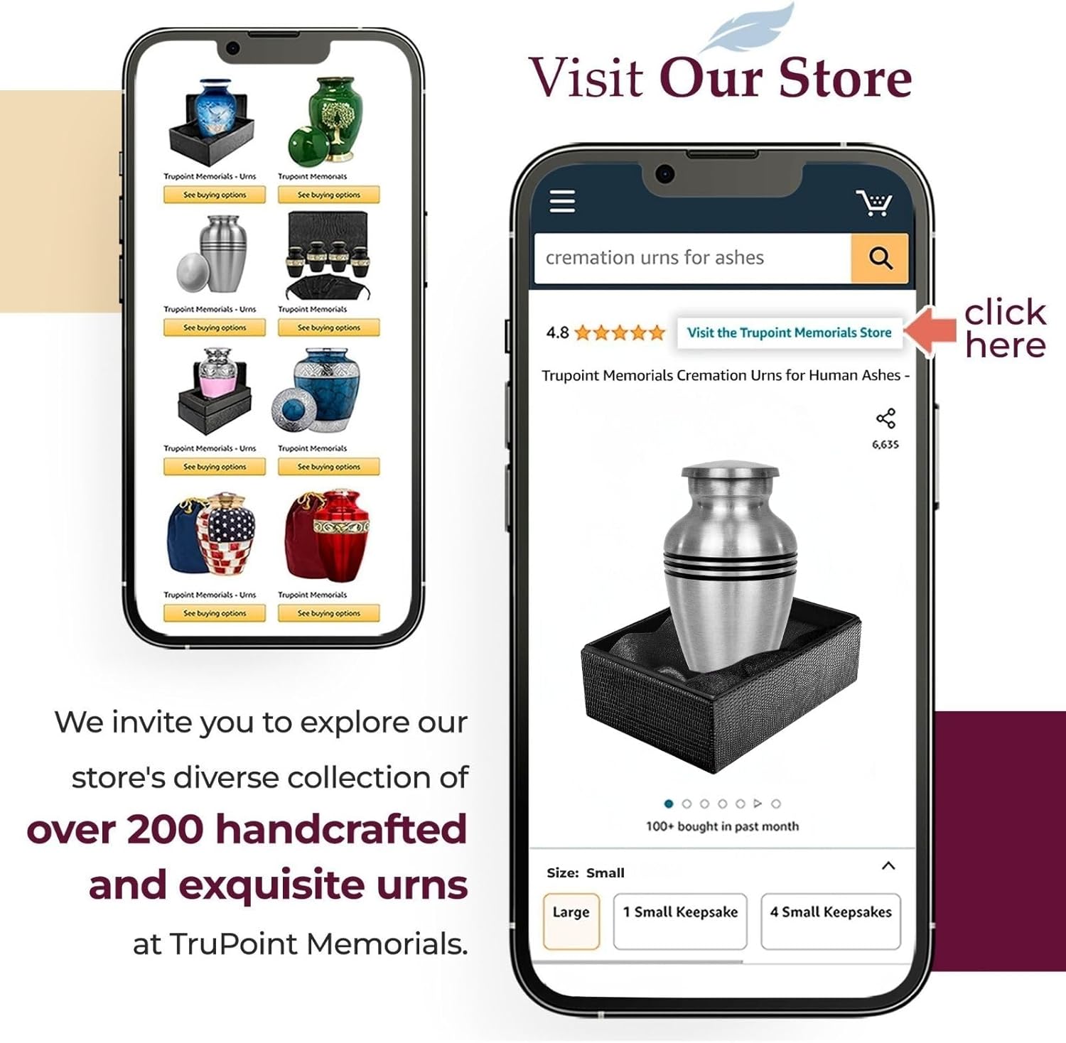 Trupoint Memorials Small Urns for Human Ashes Keepsake, Pewter Decorative Mini Cremation Urn for Adult Men and Women, Silver Lining - Image 7