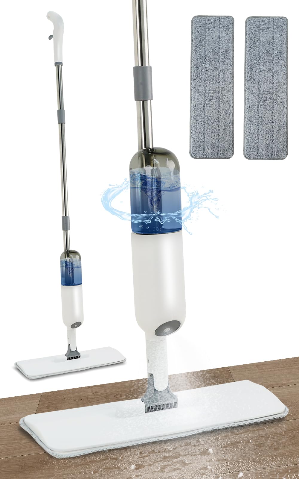 U UiiSiiSpray Mops for Floor Cleaning, Microfiber Spray Mop with 300ml Refillable Bottle and 3 Replacement Pads Dry Wet Spray Mop for Home Kitchen Hardwood Laminate Wood Ceramic Tiles Floor Cleaning