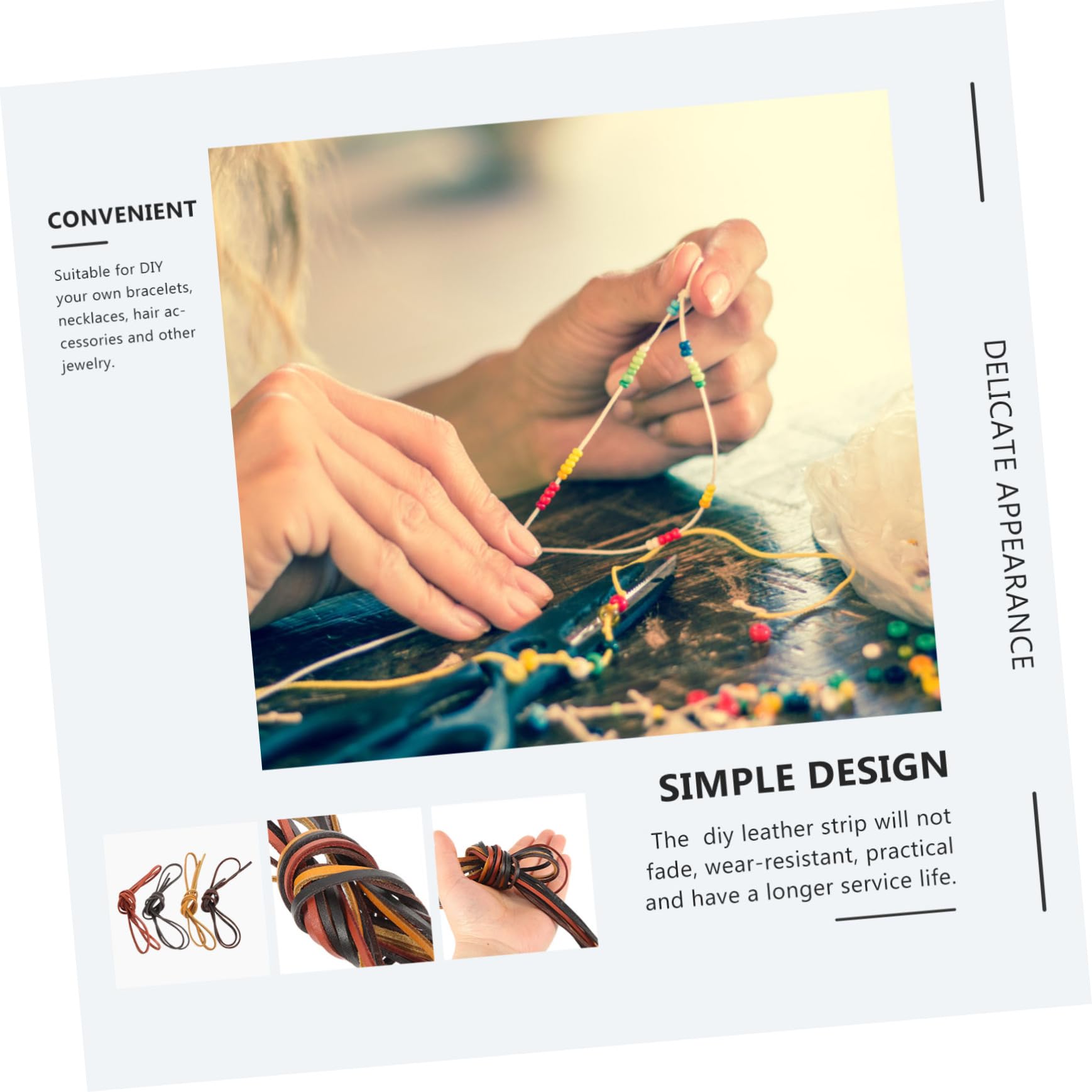 Didiseaon 20piezas Cuerda De Cuero para Fabricación De Pulseras y Collares Material Resistente y Ligero para Manualidades y Decoración Cortable y Duradero