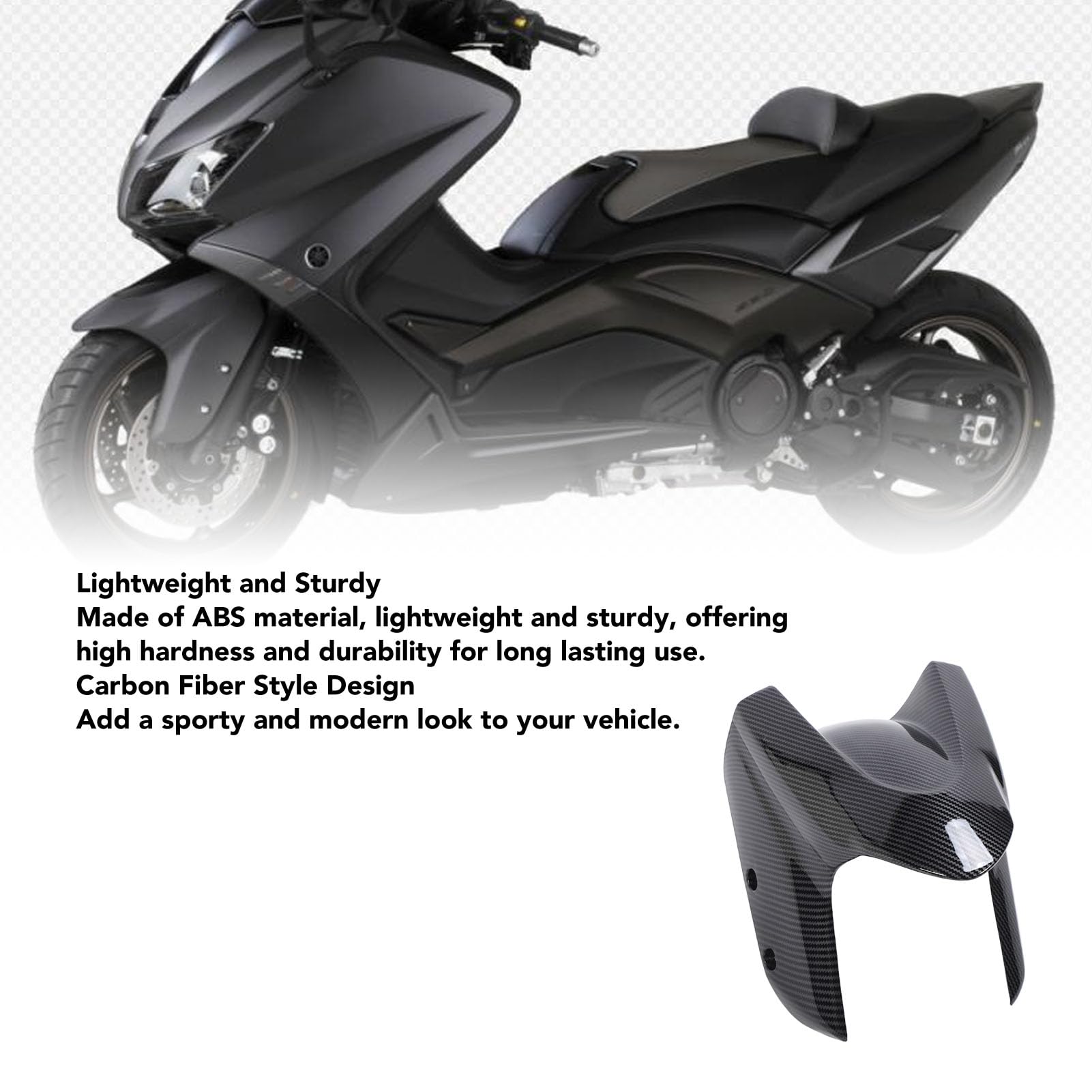 Parafango Anteriore per Moto TMAX 530 500 2008-2014, Paraspruzzi in ABS Stile Fibra di Carbonio, Protezione Affidabile Carenatura Robusta
