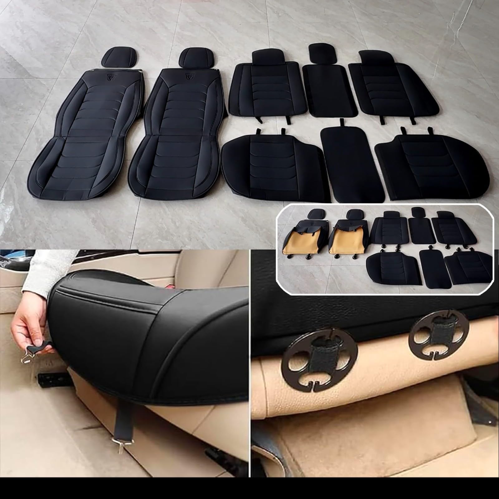 FIENZA Coprisedili per Dacia Duster 2026 5 Posti Universali Auto Accessori,Similpelle Impermeabile Copri Sedili Auto Traspirante Anti-graffio,Compatibili Airbag Laterali,Facile Installazione(Marrone)