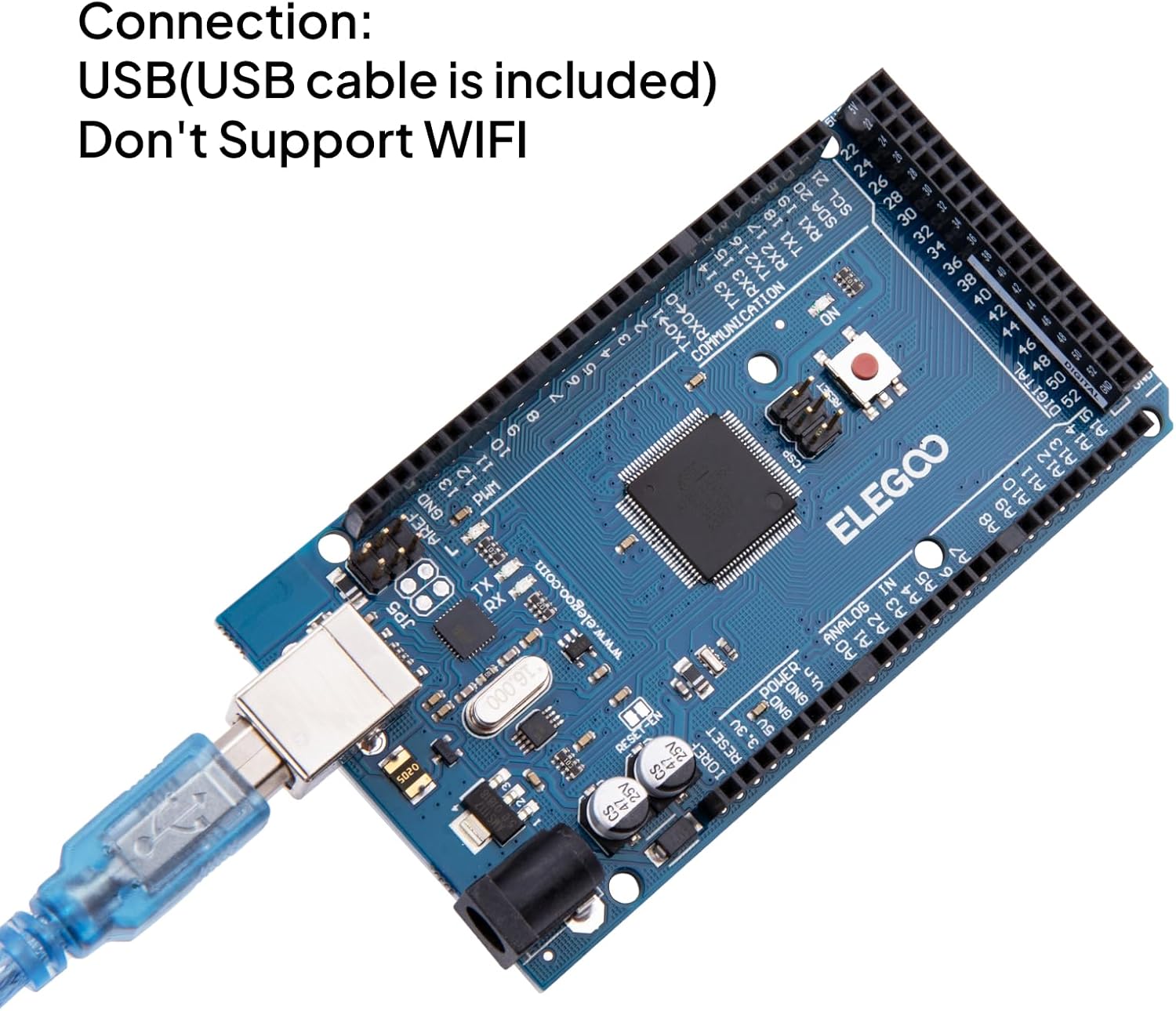 ELEGOO MEGA R3 Board ATmega 2560 + USB Cable Compatible with Arduino IDE Projects RoHS Compliant