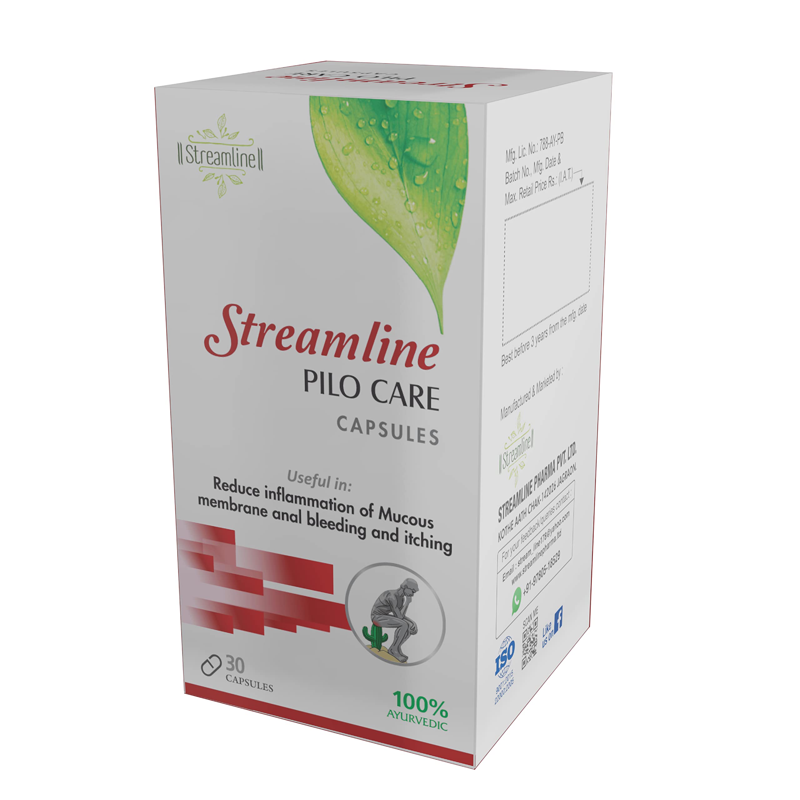 Streamline Pilo Care - Piles ayurvedic medicine - 30 Veg Capsules (B08594P7BF) Amazon Price History, Amazon Price Tracker