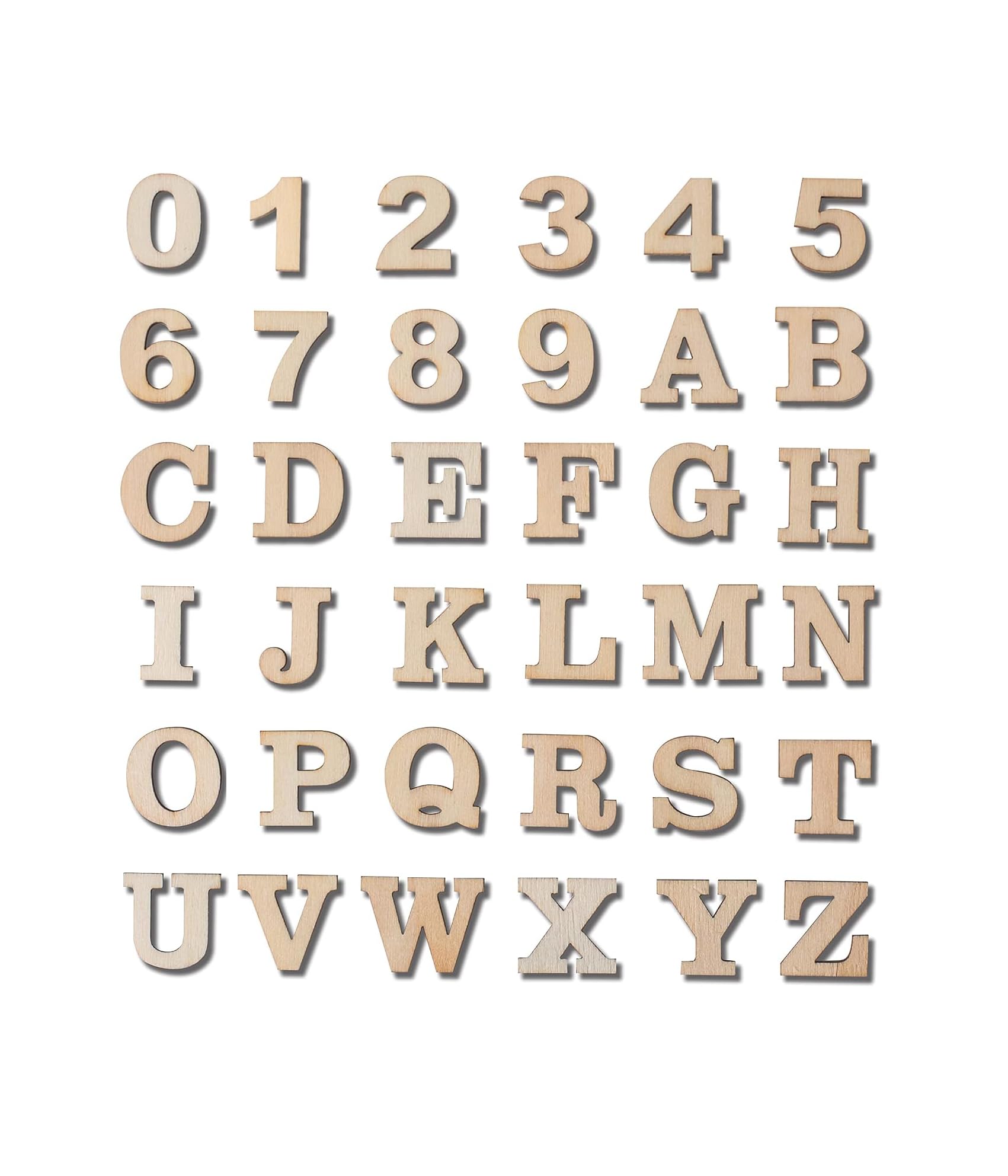 3,2 cm 296 Stück unlackierte Holzbuchstaben und Holzzahlen Blanko Scrabble-Buchstaben für hausgemachte Kunst DIY-Projekt