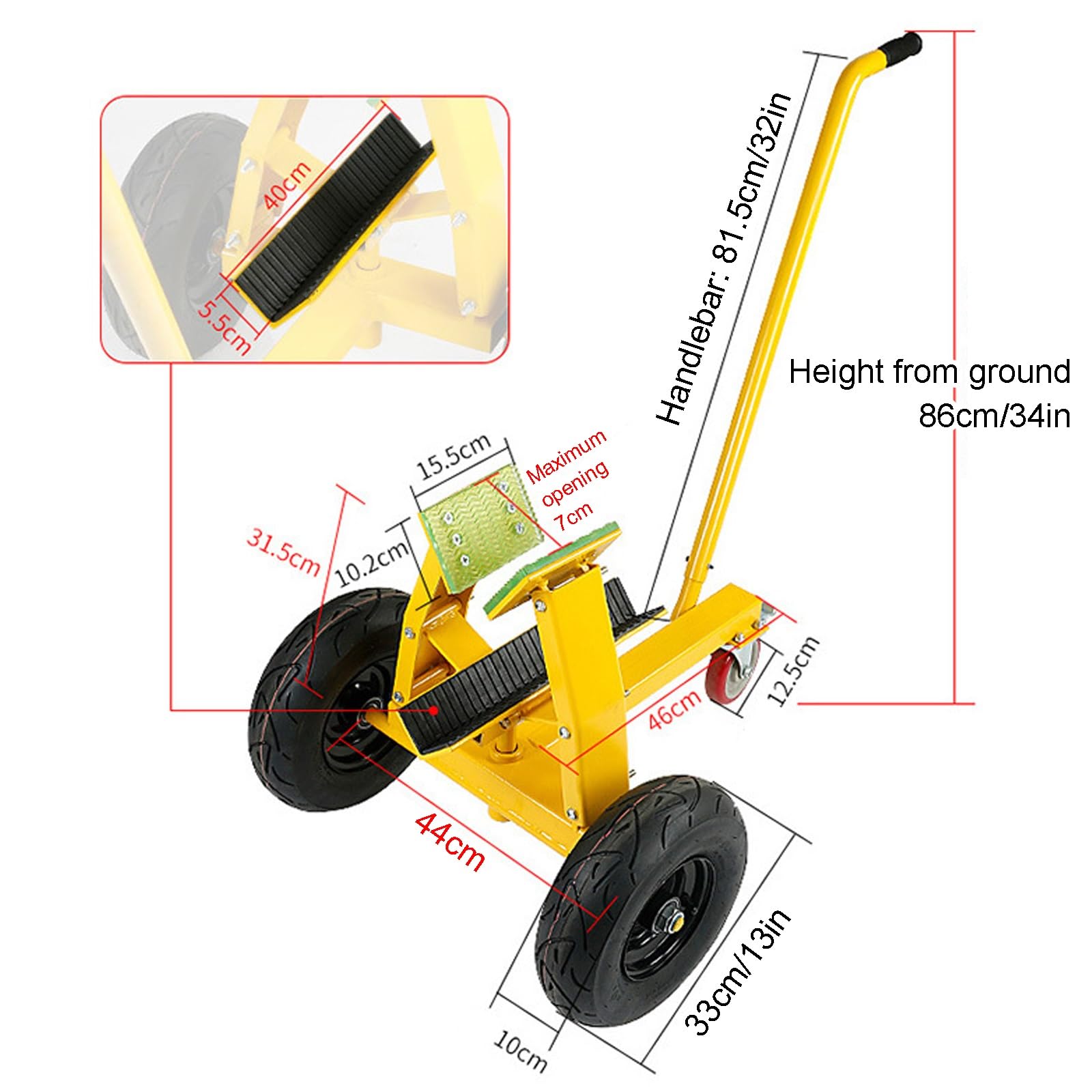 Chariot robuste avec capacité de charge maximale de 400 kg pour manipuler le granit, le marbre, la pierre et le verre