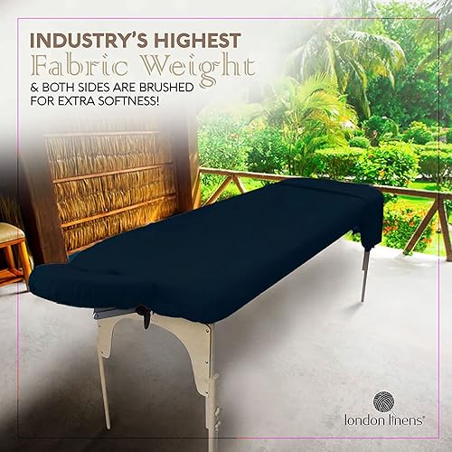 Miniatura 3 de LONDON LINENS Juego de sábanas de microfibra suave para mesa de masaje, juego de 3 piezas, incluye funda para mesa de masaje, sábana bajera