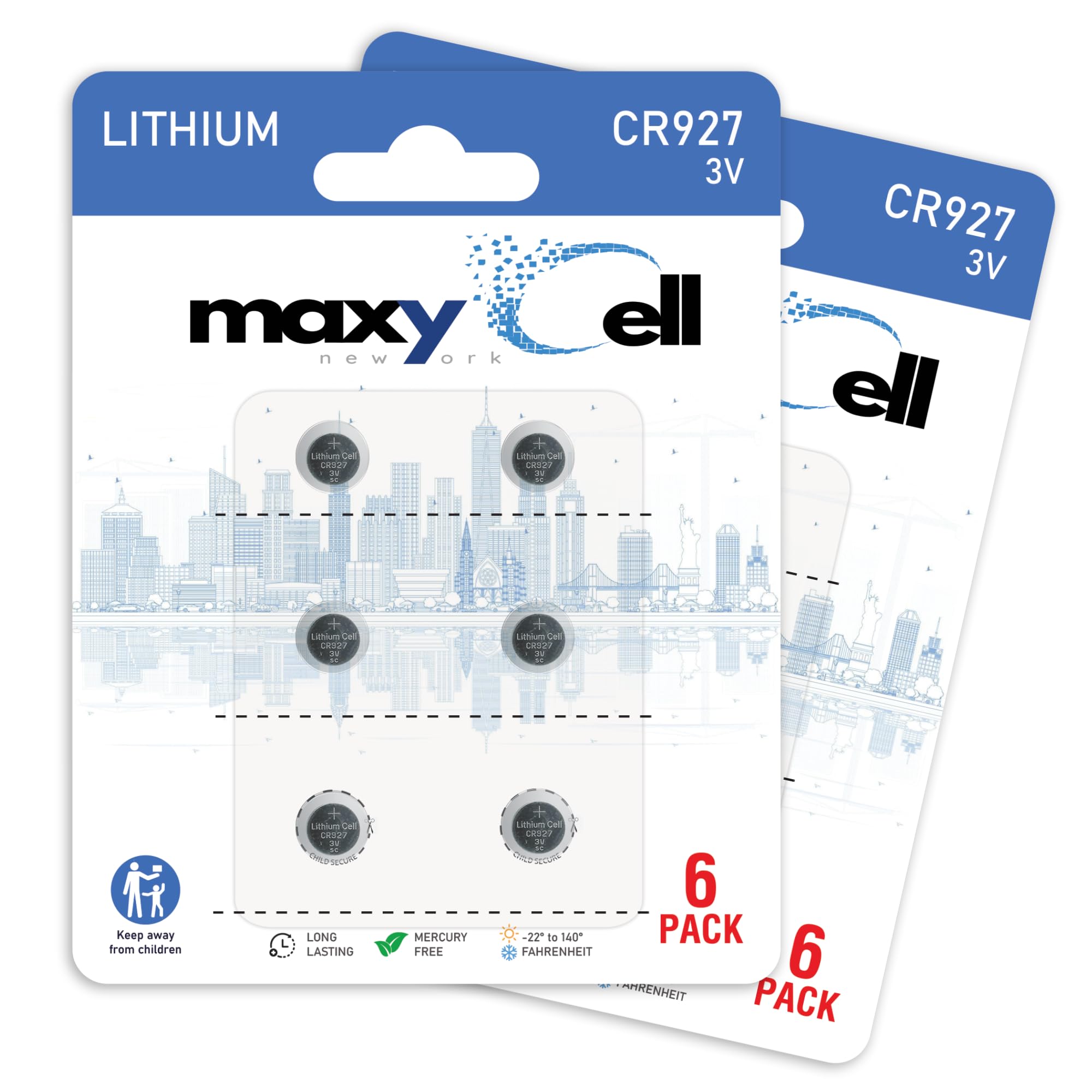 CR927 Lithium Coin Cell Battery 3V Long-Lasting Reliable Power for Watches, Key Fobs, Calculators, Thermometer - Leak-Proof Design, Long Shelf Life DL927 CX927 ECR927 GR927 BR927 (12 Pack)