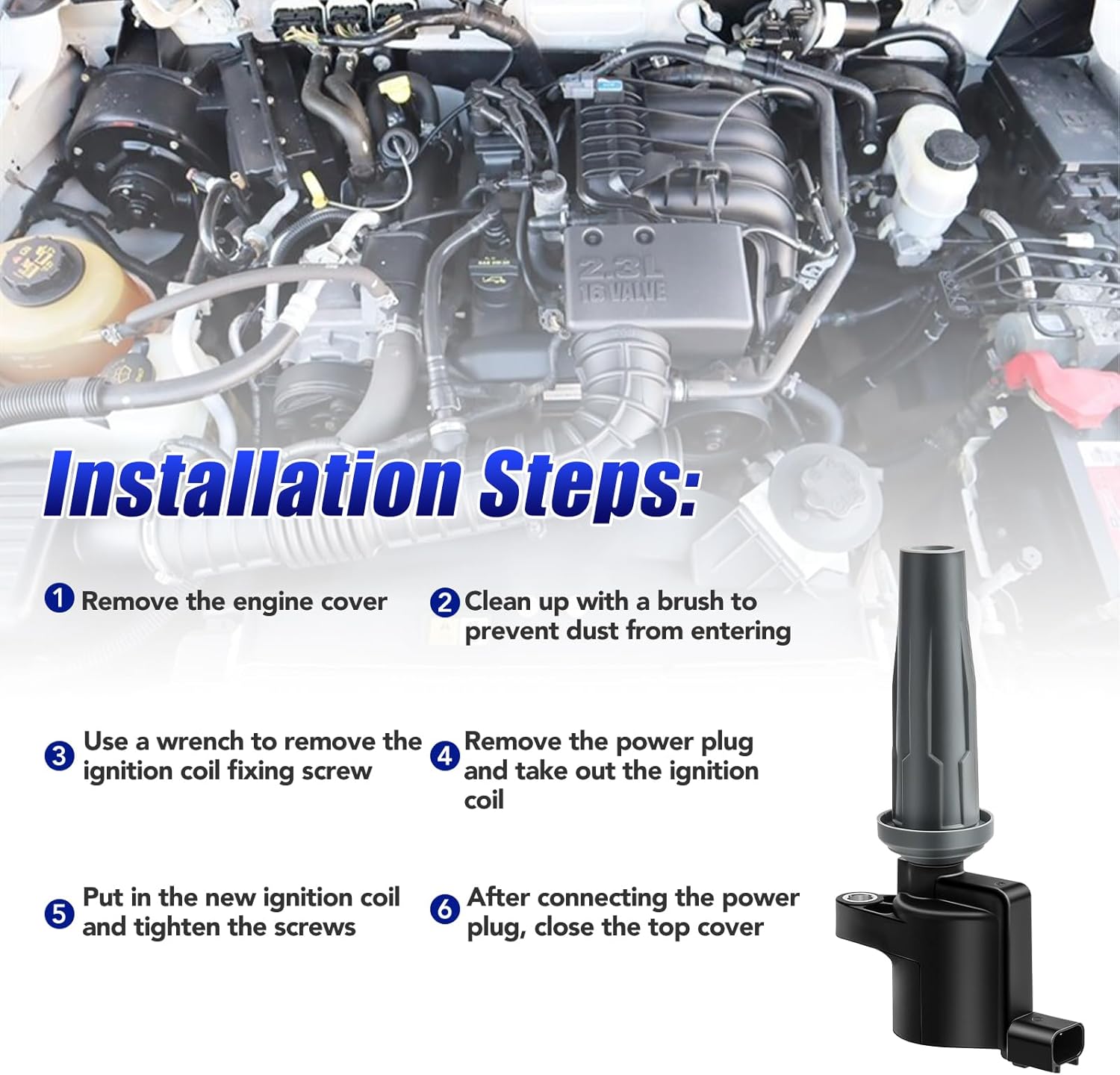 Set of 4 Ignition Coil Pack and Spark Plugs Fits for 2.0 2.5 Ford Escape Fusion C-Max Transit Connect Lincoln MKZ Mercury Mariner Replaces# UF621 C1658