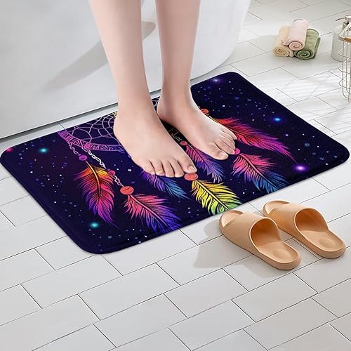 Miniatura 2 de Dreamcatcher - Alfombra de baño de estilo bohemio de 16 x 24 pulgadas, alfombra de baño con atrapasueños arcoíris para niños, adolescentes, jóvenes,