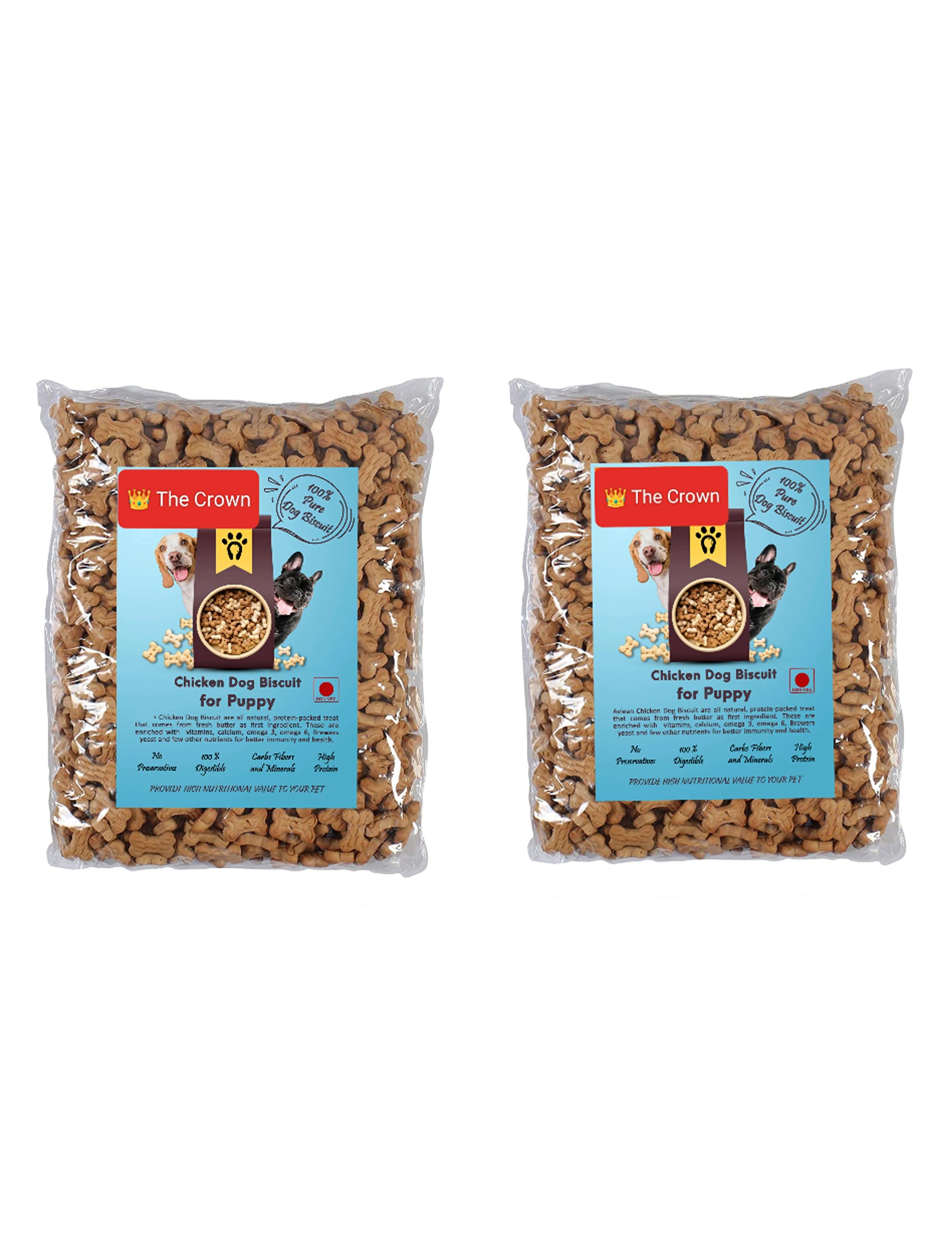 The Crown Pet Dog Biscuits Puppy Chicken Flavour Combo Pack of 2 kg (1+1) All Life Stages, Dog Treats, Crunchy Dog Biscuits | Made with Real Chicken (B0BYMKJRBZ) Amazon Price History, Amazon Price Tracker