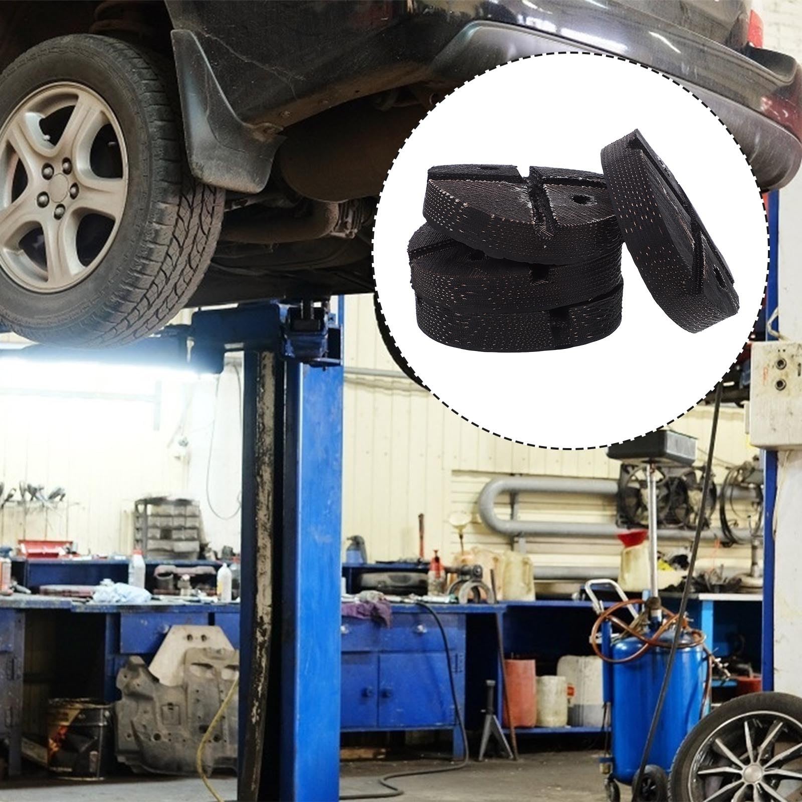 NUOBESTY 4 Stück Gummiauflage für Wagenheber Runde Gummiauflage aus Gummi Schwarz Anti Rutsch und Verschleißfest für Hebebühnen und LKW Hebezeuge Kfz Werkstätten und Wartungsarbeiten