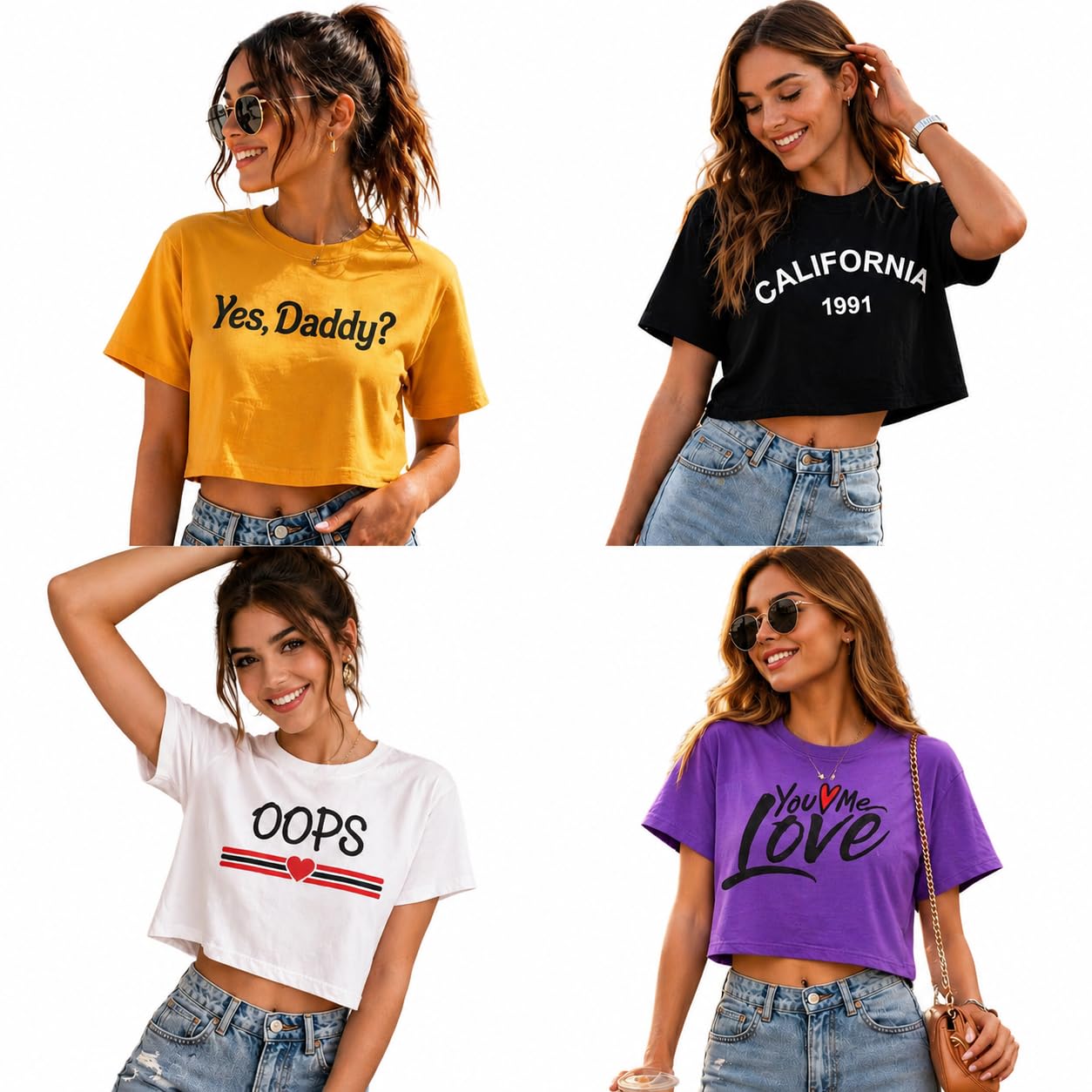 FASHIONCARNVEL Women Printed Crop Top Combo | Trendy Graphic Designs | Soft Cotton Casual Crop T-Shirts for Girls & Women-image-21